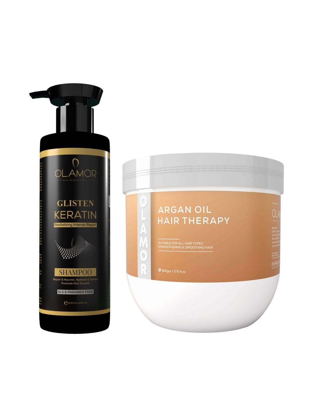 OLAMOR Set Of 2 Glisten Keratin Revitalizing Shampoo - 250 ml & & Argan Oil Therapy -500 g-picture-24