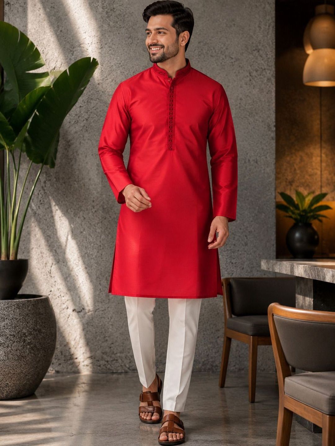 Dincharya Men Embellished Thread Work Kurta-picture-58