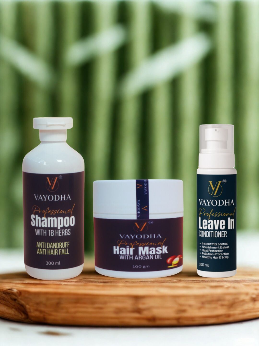 VAYODHA Set Of 3 Shampoo -300 ml, Hair Mask & Leave In Conditioner -100 ml Each-image-22