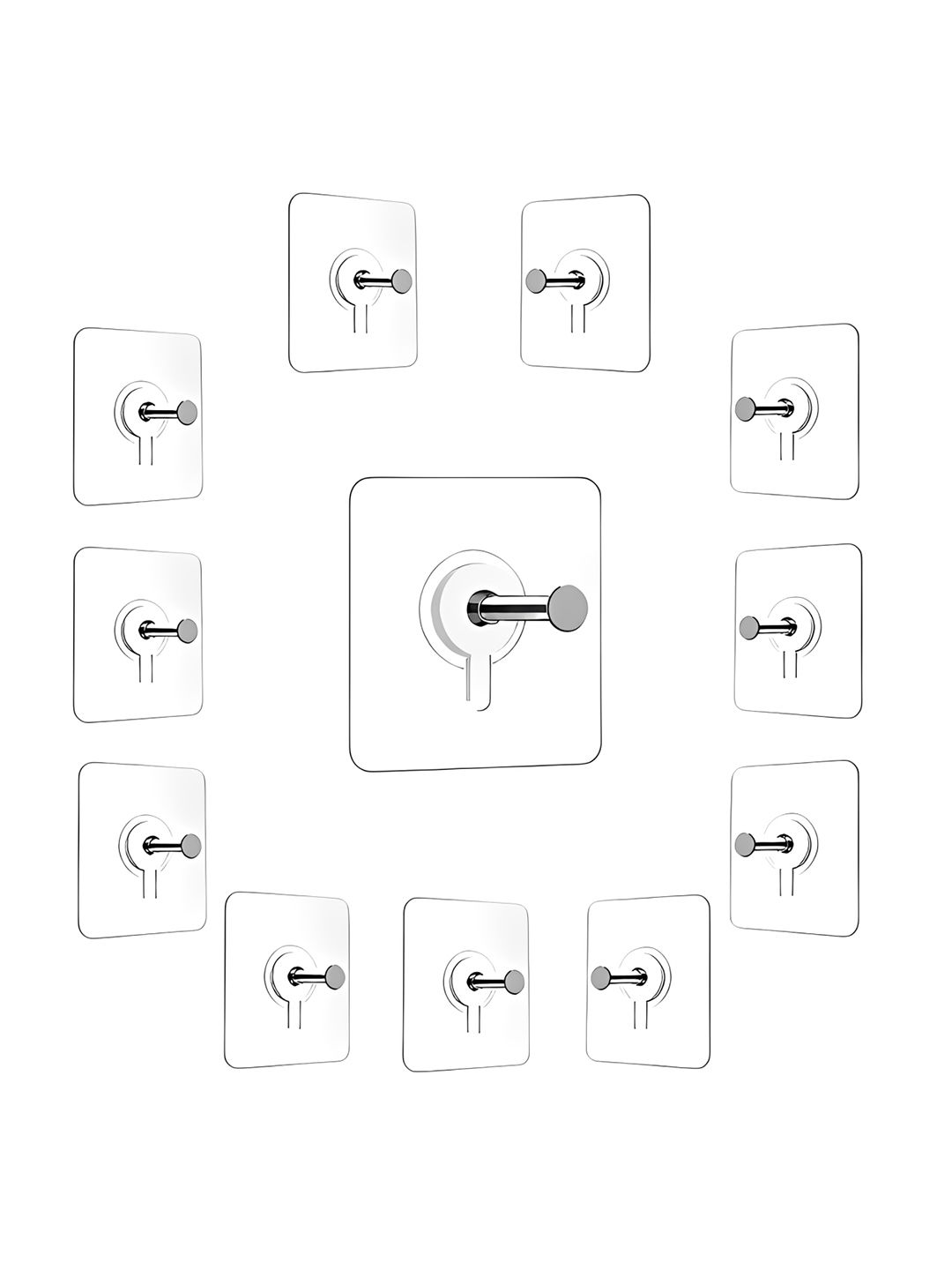 Cocinaire Transparent Reusable Adhesive Wall Hooks-picture-21