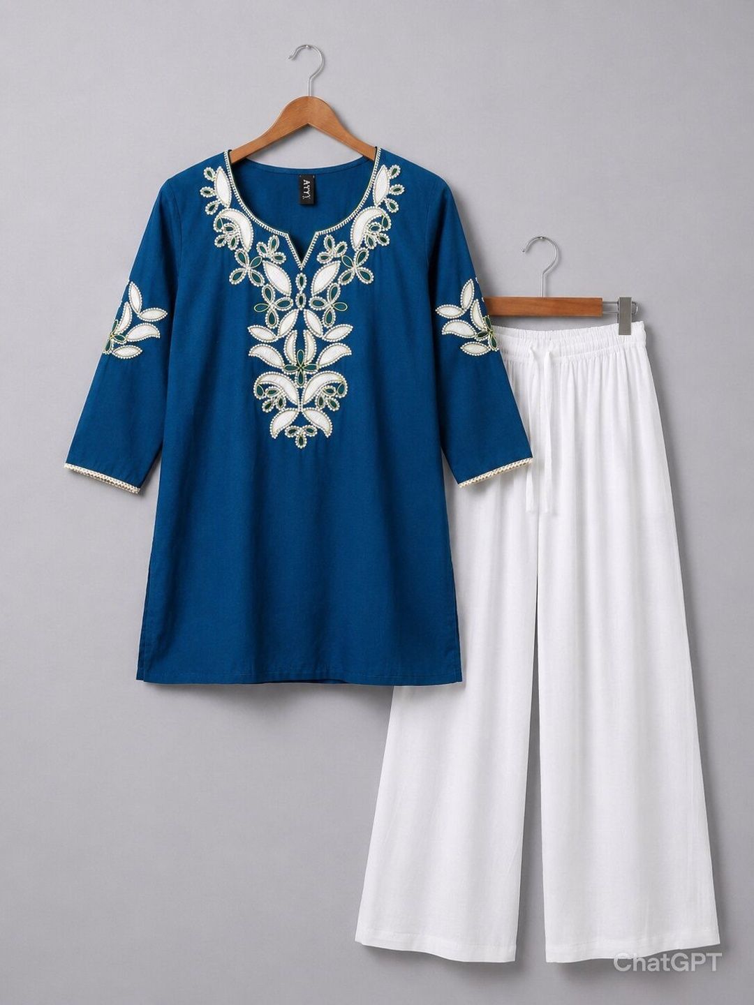 STYLE PREZONE Ethnic Motifs Embroidered V-Neck Thread Work Thread Work Kurti-picture-12