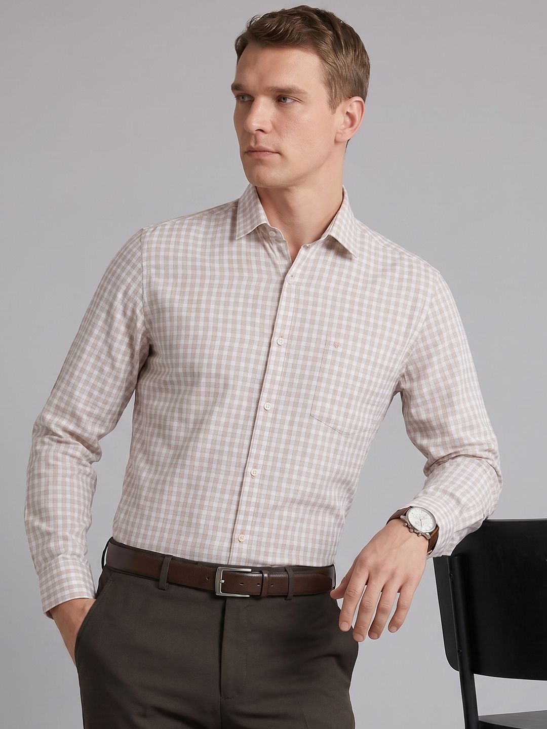 Arrow Checked Pure Cotton Formal Shirt-picture-18