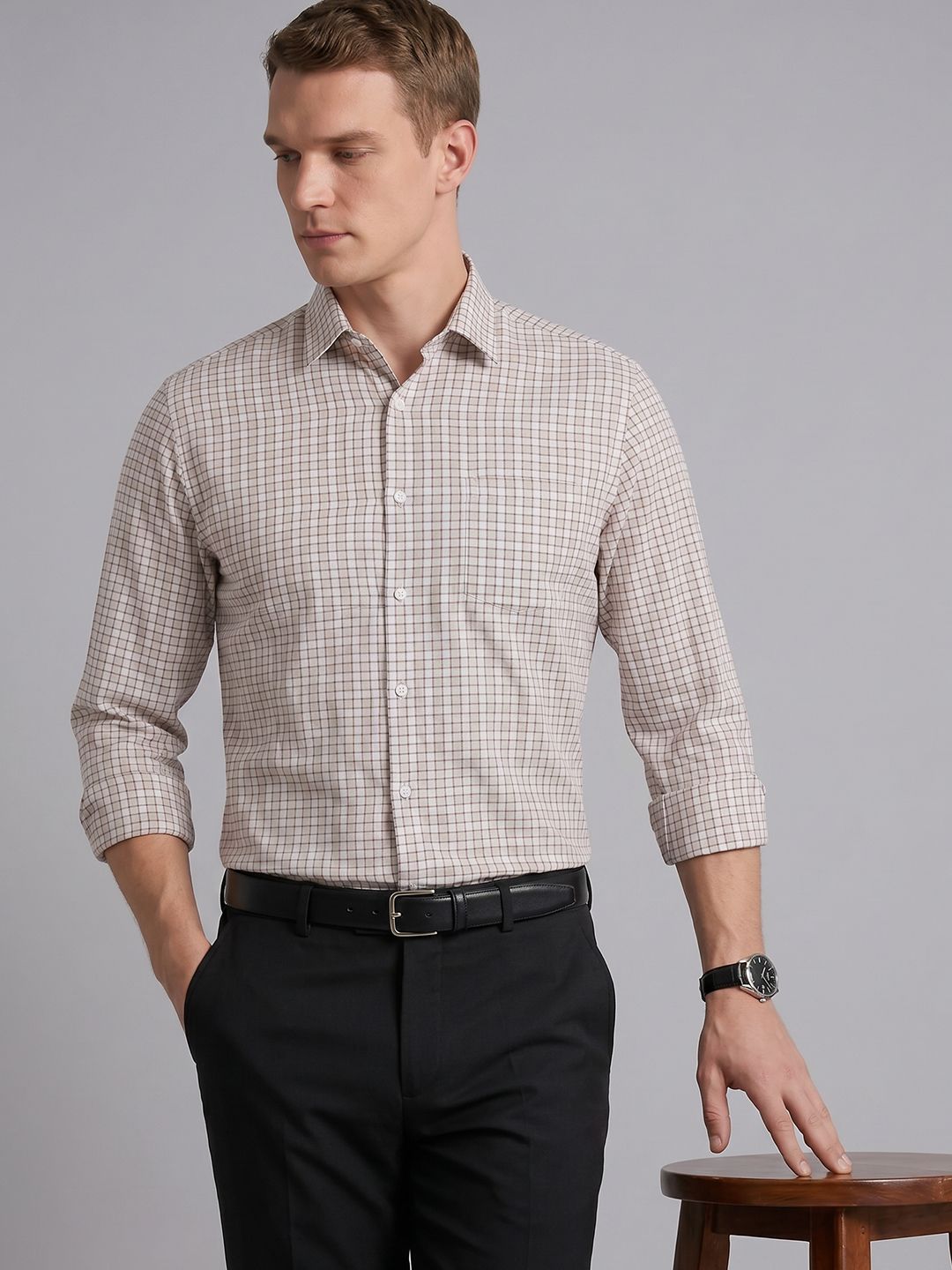 Arrow Checked Pure Cotton Formal Shirt-picture-25