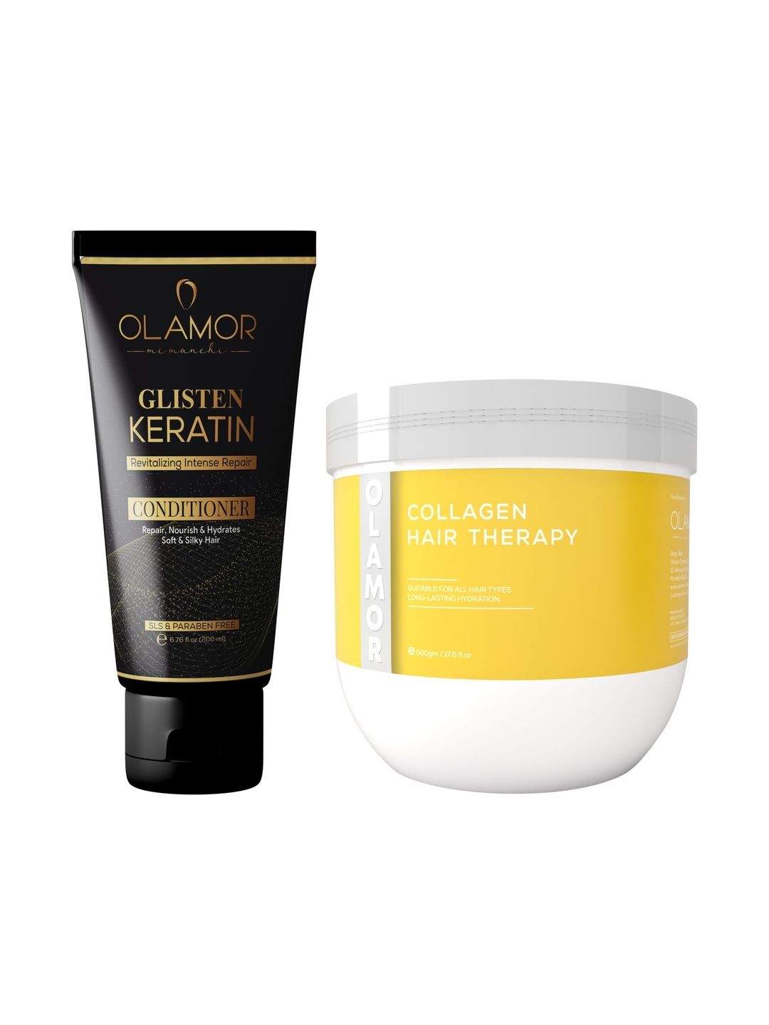 OLAMOR Glisten Keratin Conditioner - 200 ml & Collagen Strengthening Hair Therapy - 500 g-image-32