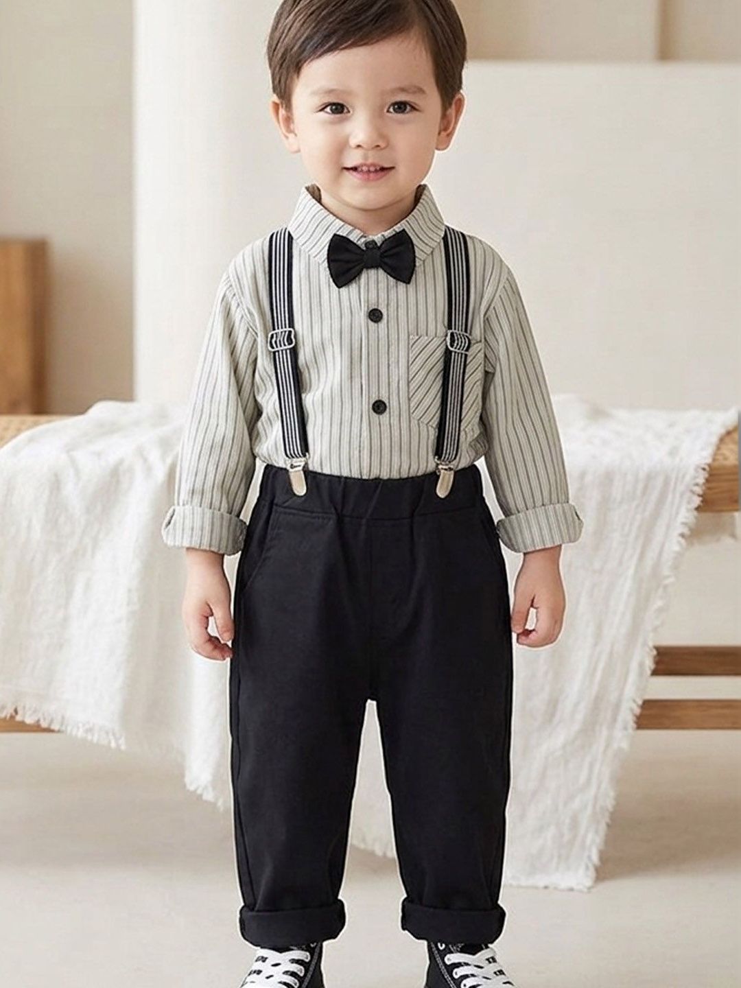 Xsole Boys Striped Shirt with Trousers-image-33