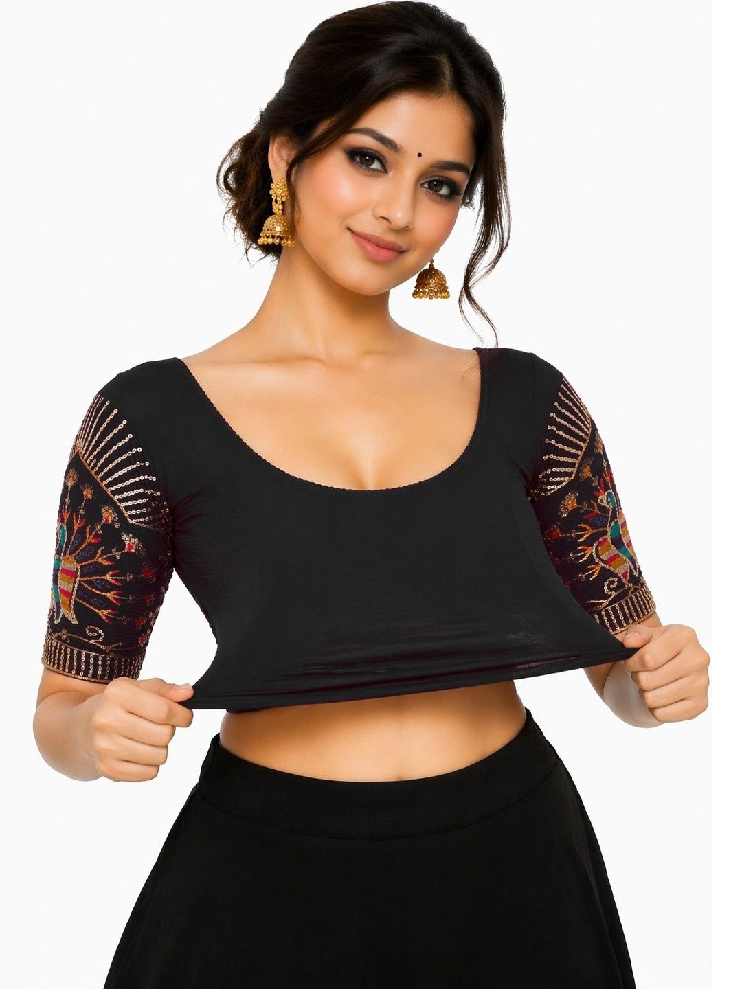 Arya Creation Embroidered Sequinned Saree Blouse-picture-34