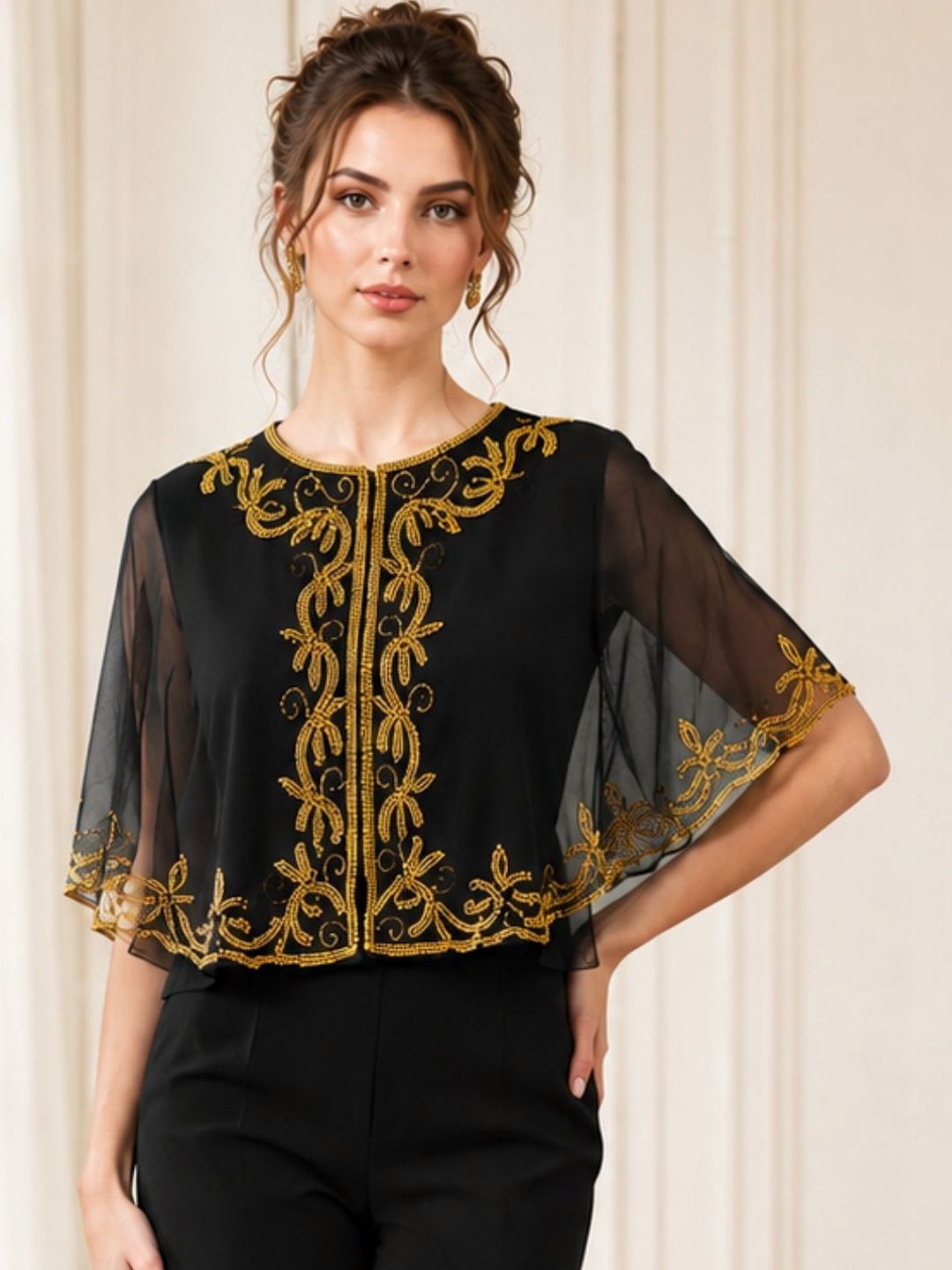 THE HOUSE OF THREADS Women Party Embellished Shrug-picture-25