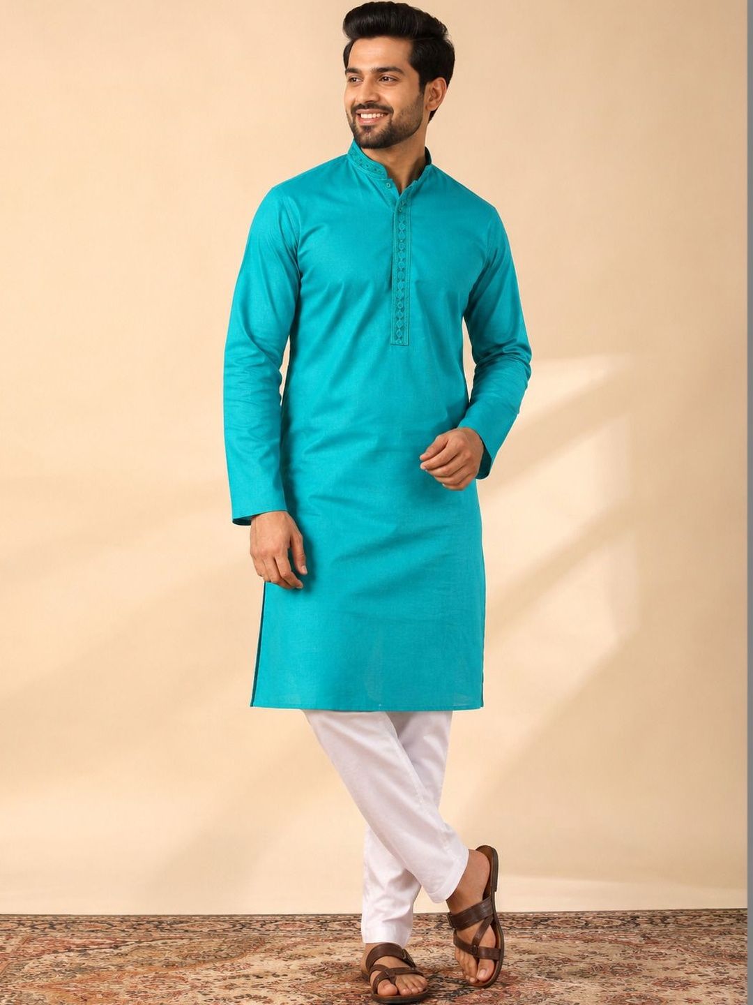 Dincharya Men Thread Work Kurta-picture-25