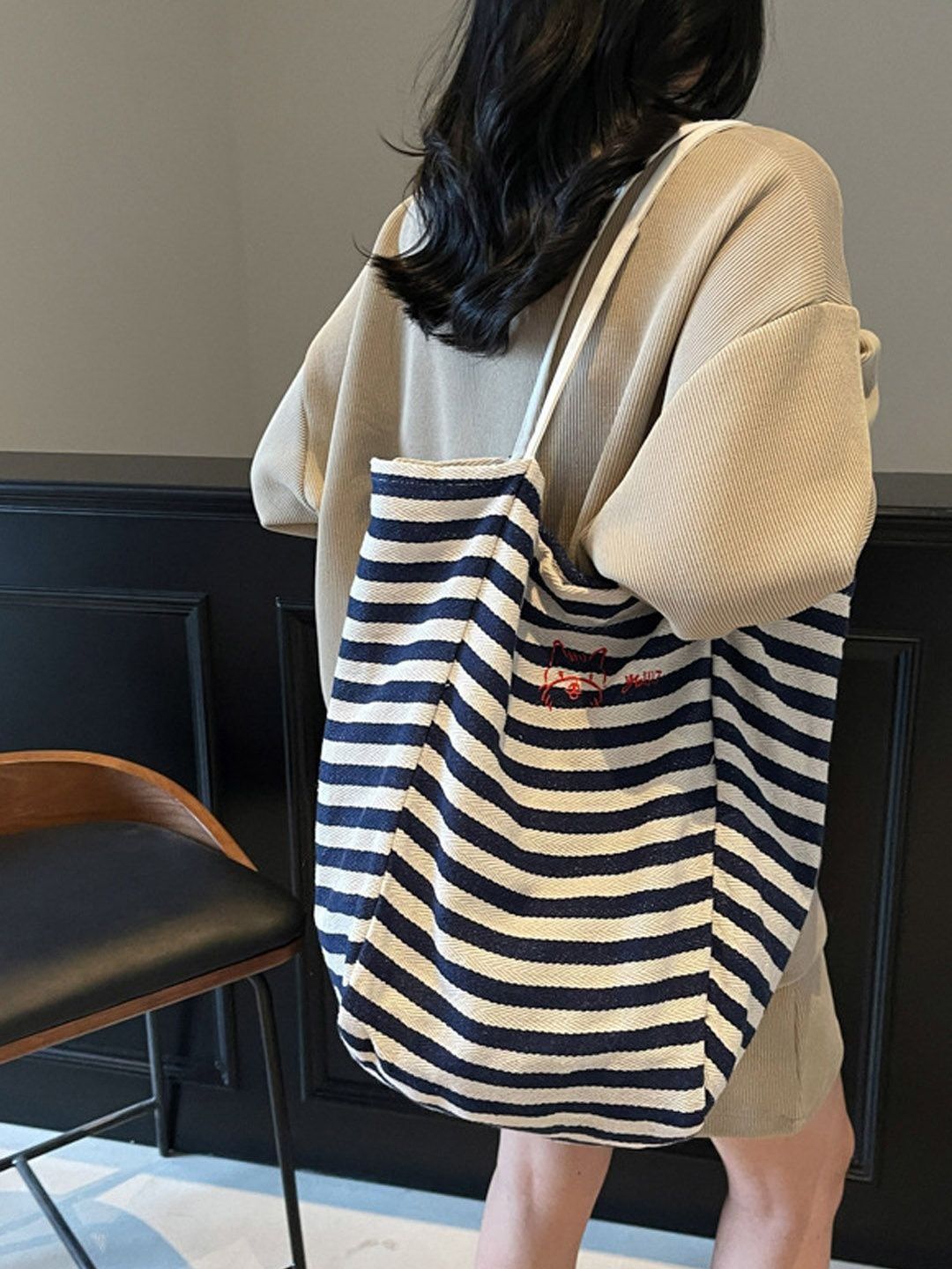 CORSICA Striped Oversized Shopper Tote Bag-picture-39