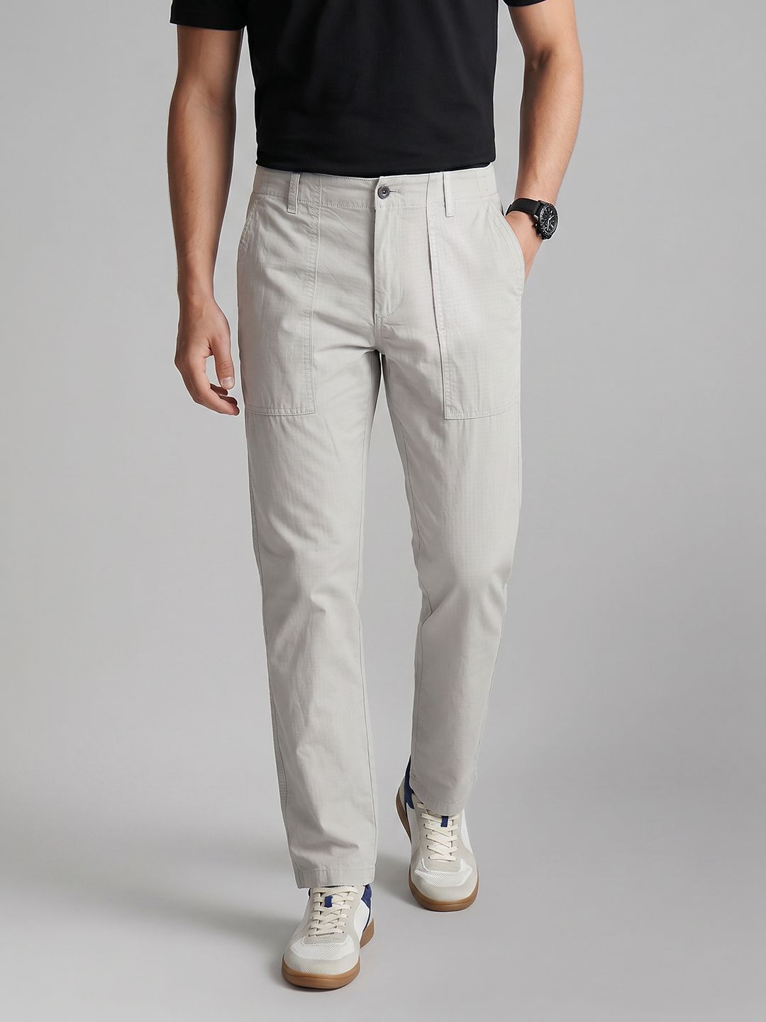 U.S. Polo Assn. Denim Co. Men Harold Slim Straight Fit Pure Cotton Cargo Trousers-picture-18