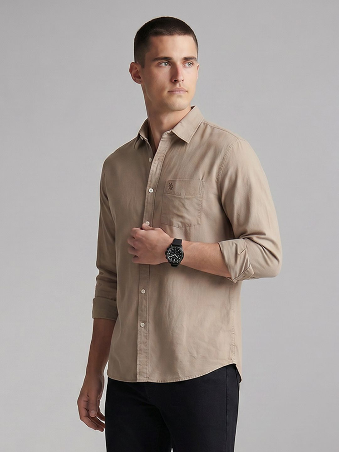 U.S. Polo Assn. Tailored Fit Pure Cotton Casual Shirt-picture-38