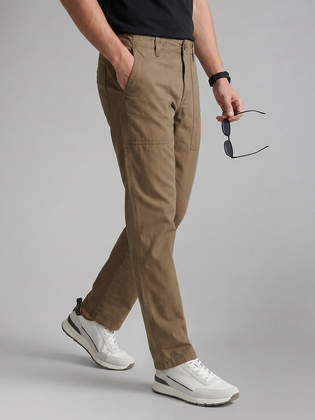 U.S. Polo Assn. Denim Co. Men Harold Slim Straight Fit Pure Cotton Cargo Trousers-picture-28