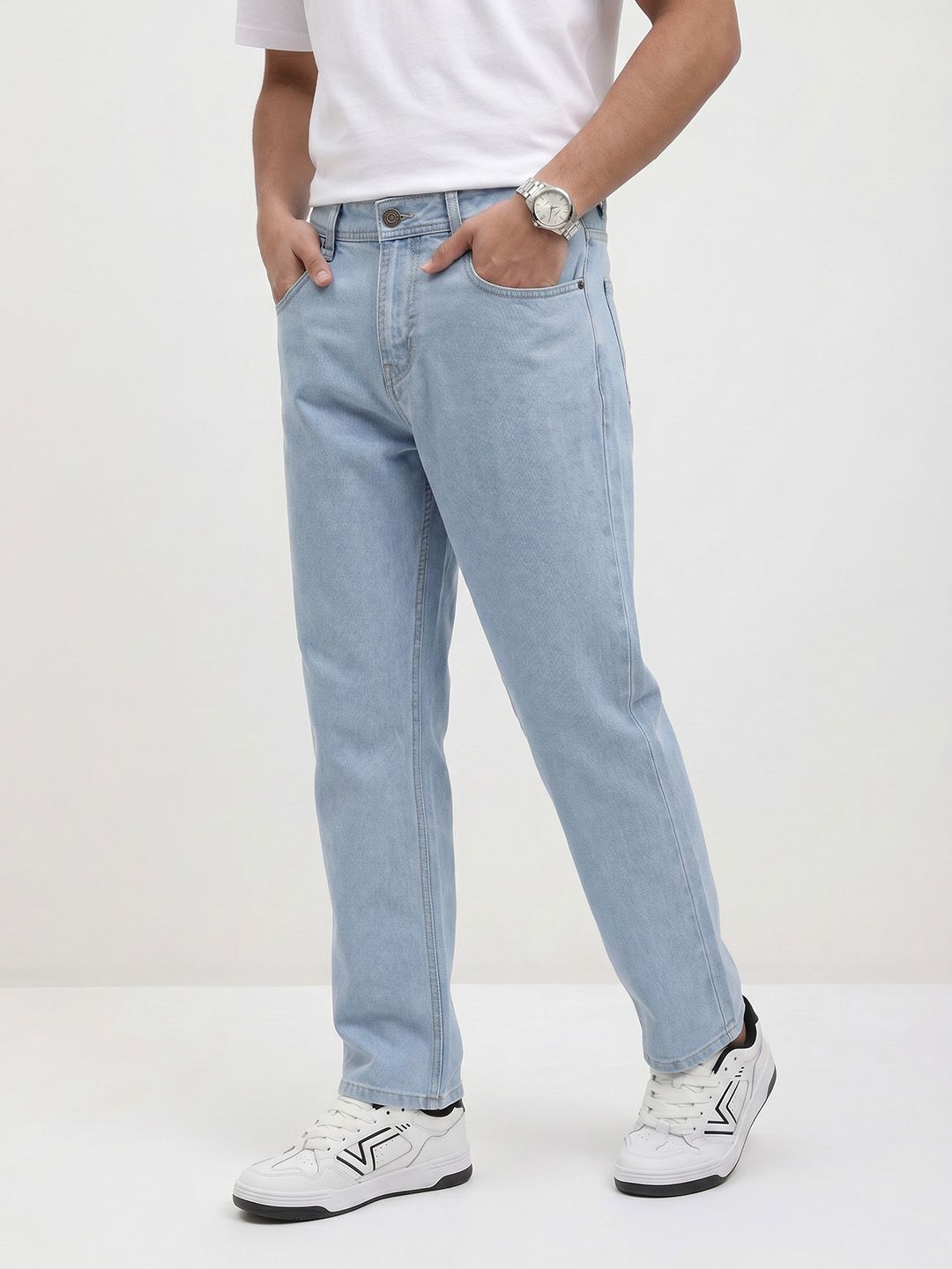 The Roadster Life Co. Men Relaxed Fit Light Shade Jeans-picture-55