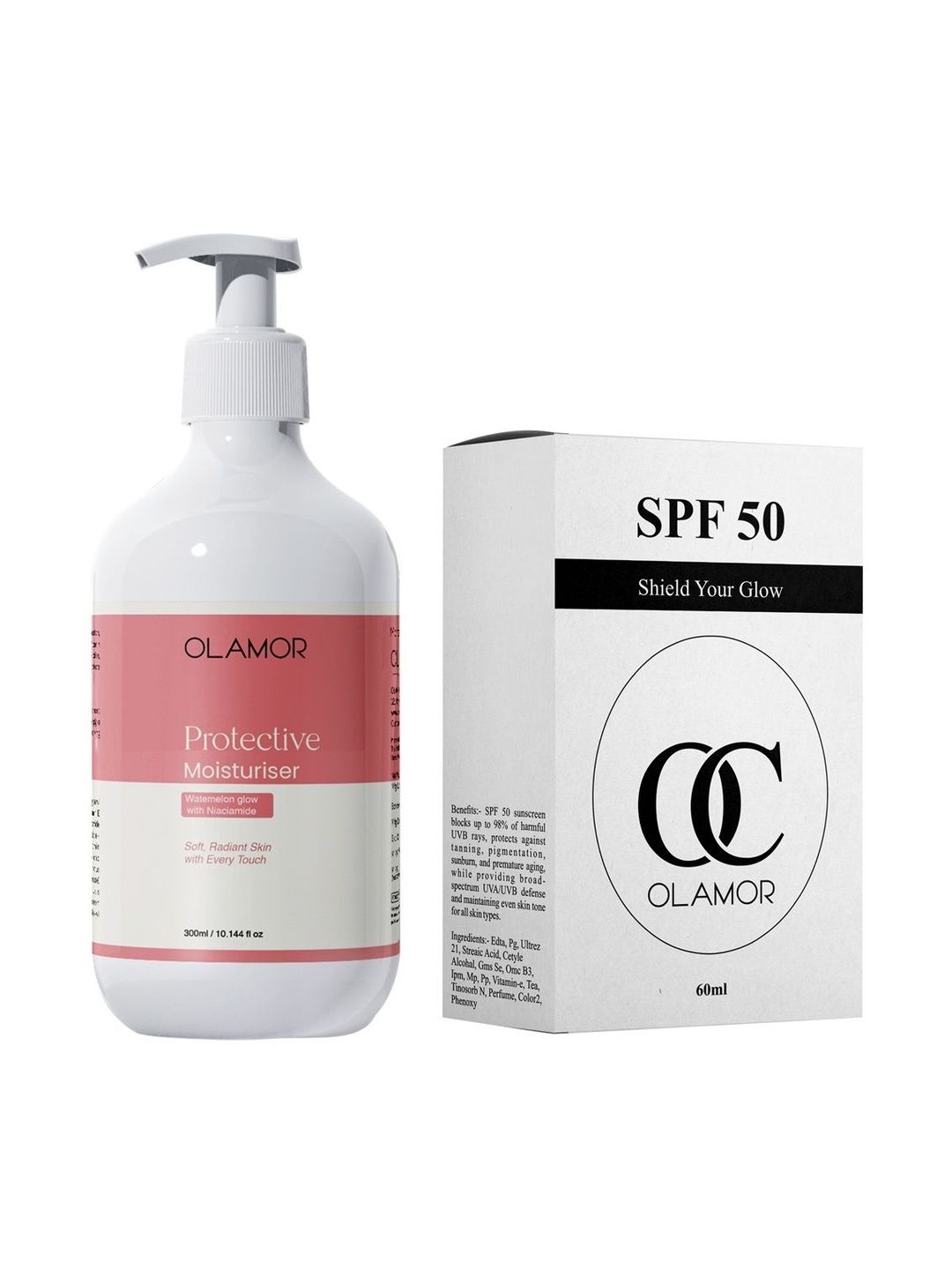 OLAMOR Set Of Protective Moisturiser - 300 ml & OC SPF 50 - 60 ml-image-5