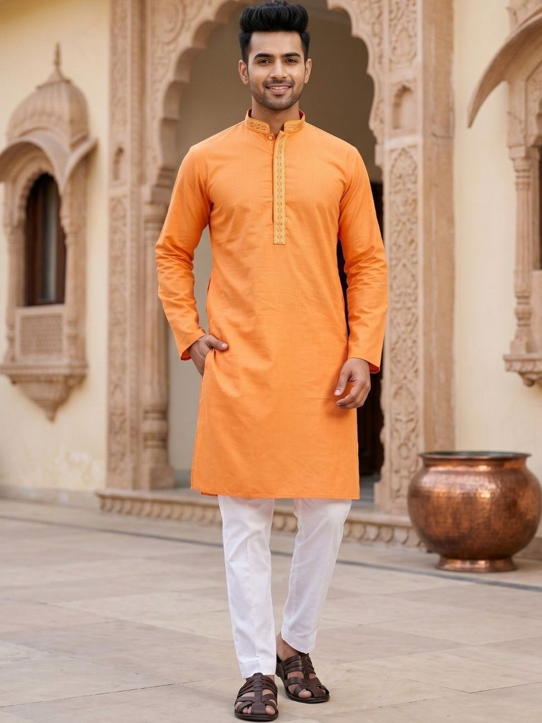 Dincharya Men Thread Work Kurta-picture-10