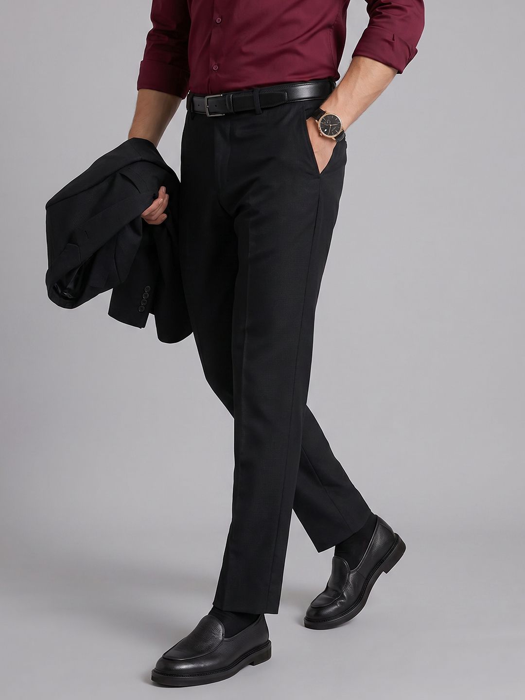 Arrow Men Flat-Front Formal Trousers-picture-40