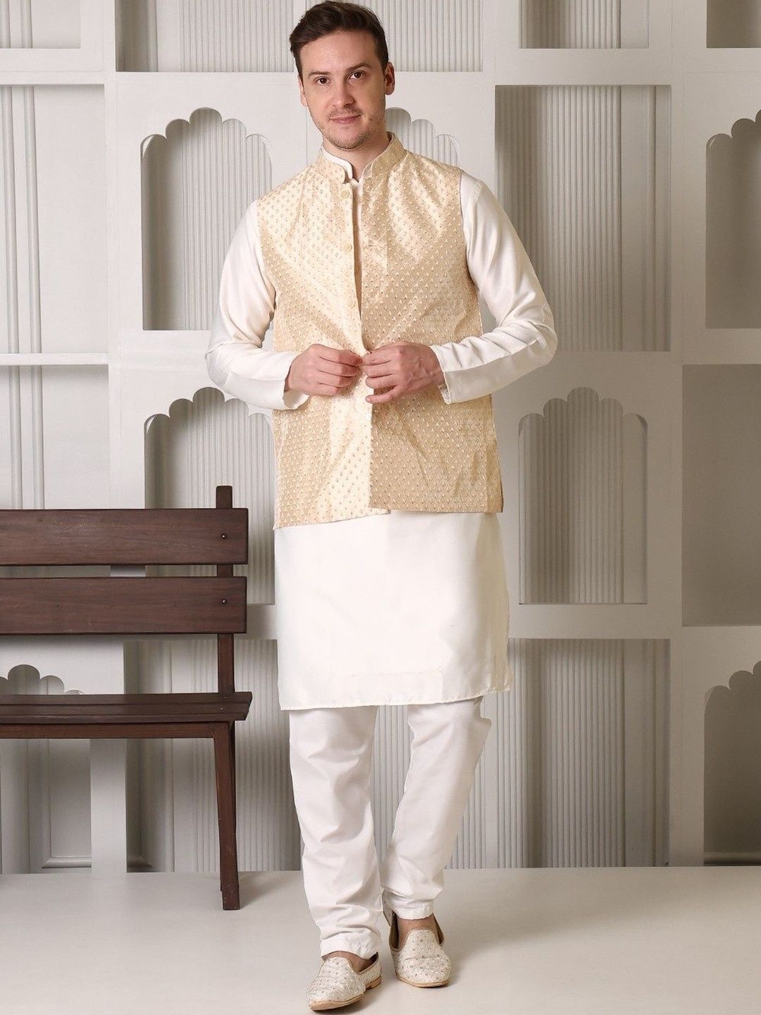 APPIX Embroidered Nehru Jackets-image-0