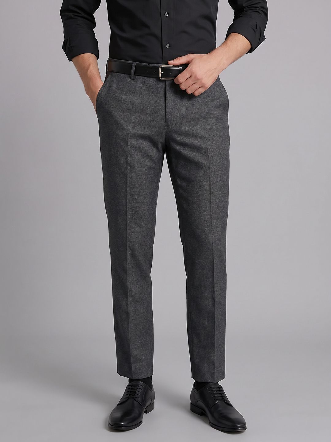 Arrow Mid-Rise Cotton Formal Trousers-picture-34