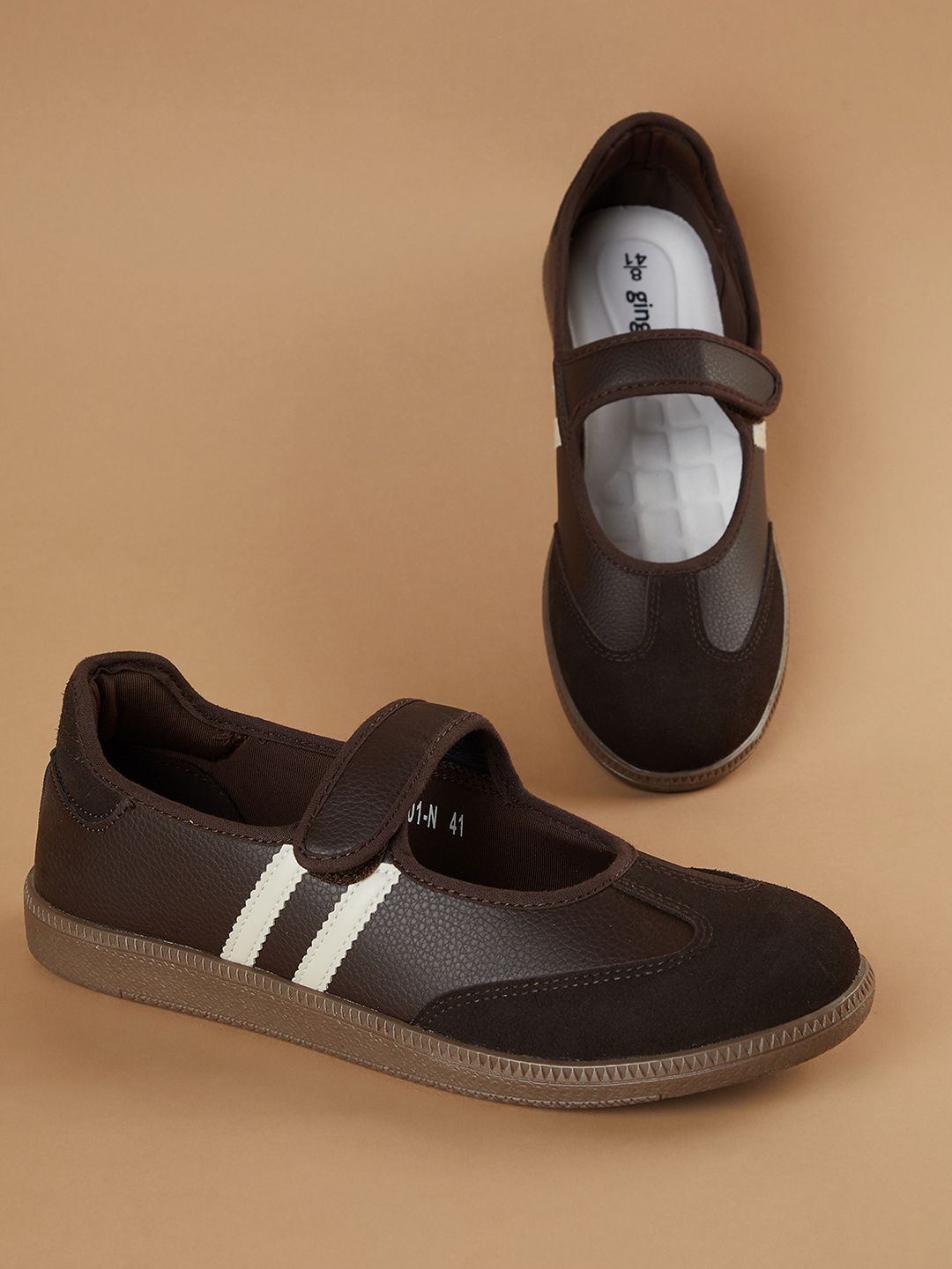 Ginger by Lifestyle Women Colourblocked PU Sneakers-picture-30