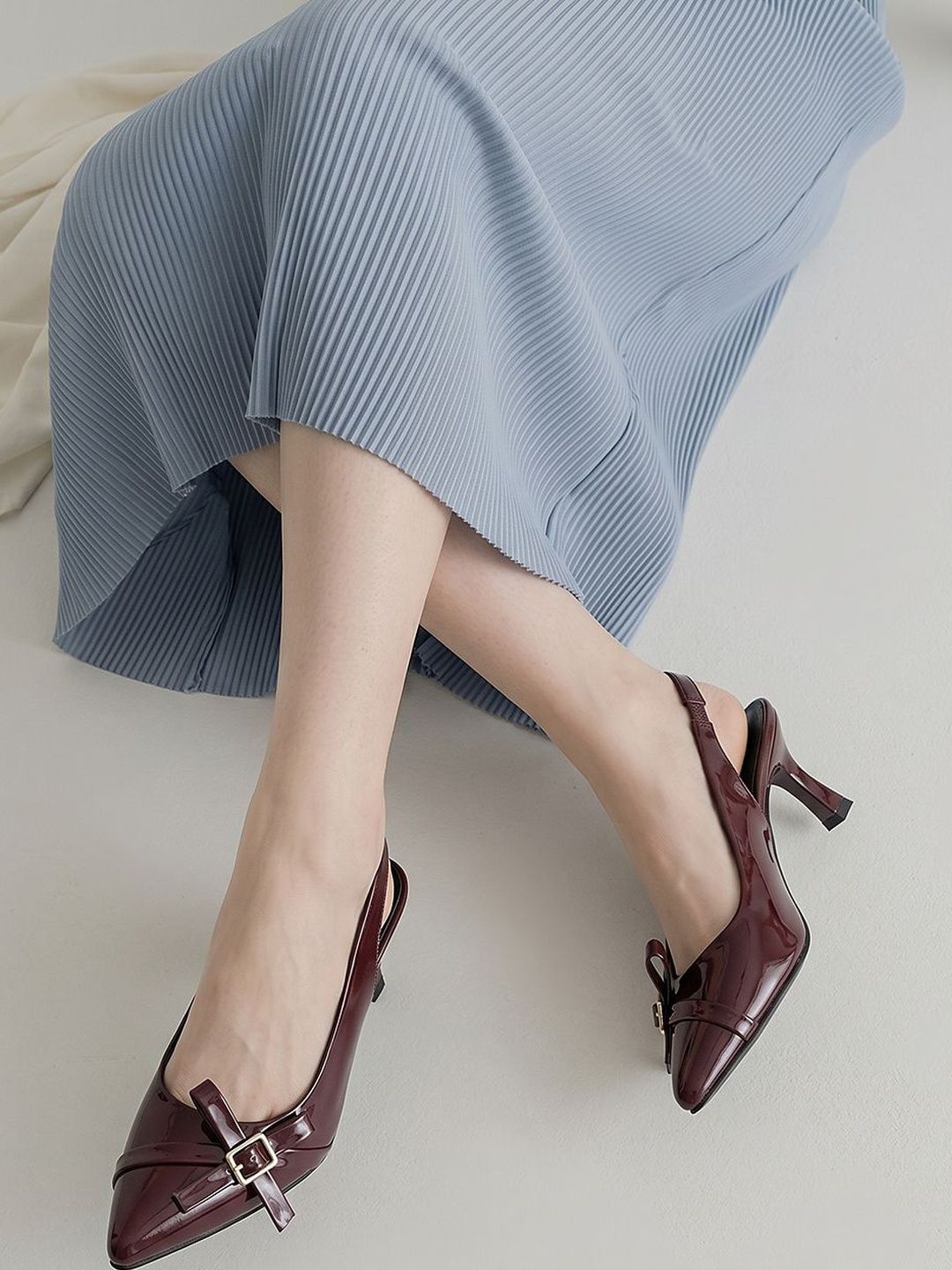 Lavie Slim Heeled Pumps with Buckles-image-41