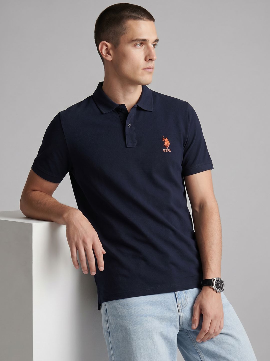 U.S. Polo Assn. Denim Co. Polo Collar Pure Cotton Slim Fit T-shirt-picture-30