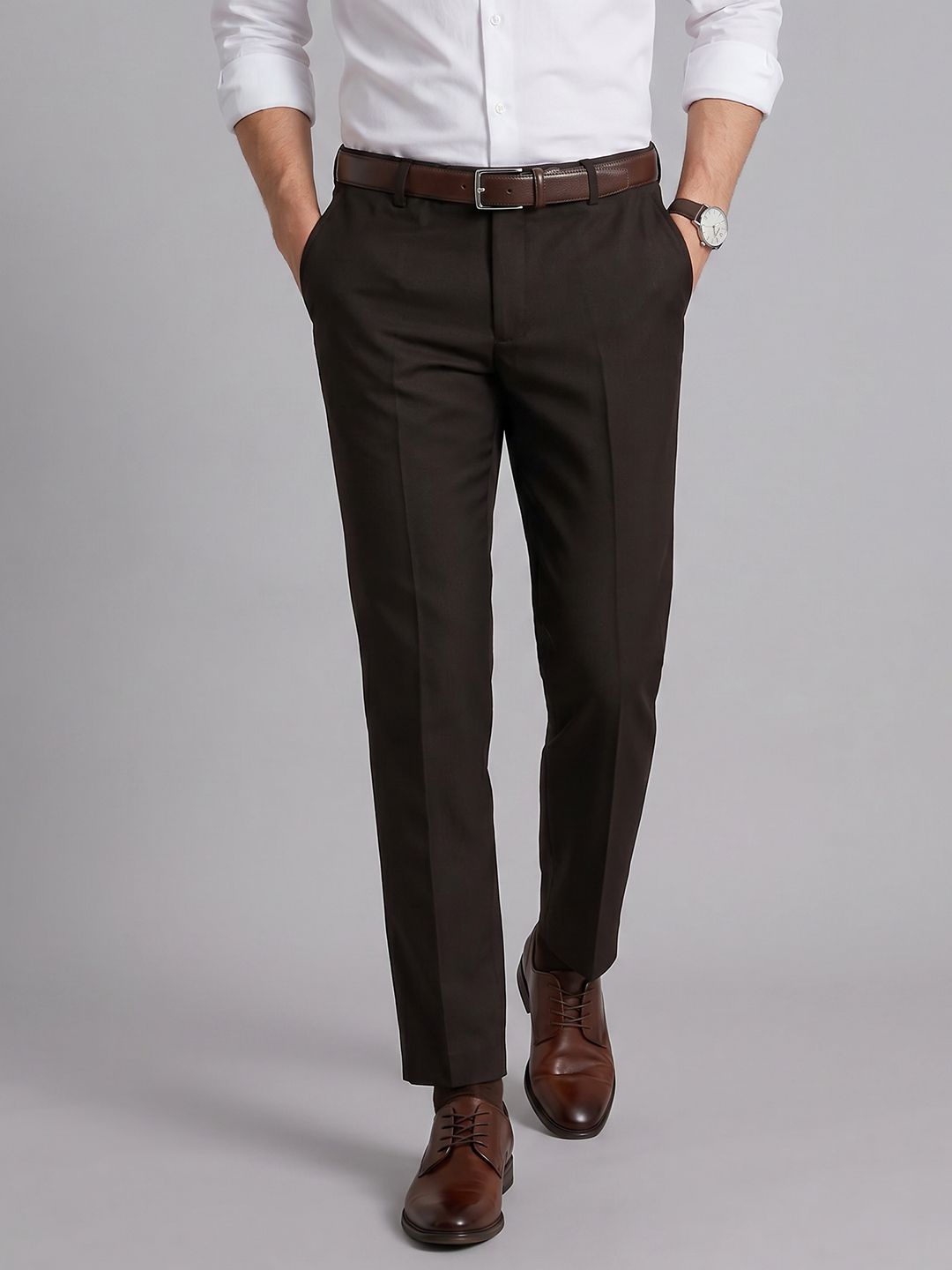 Arrow Mid-Rise Cotton Formal Trousers-picture-22