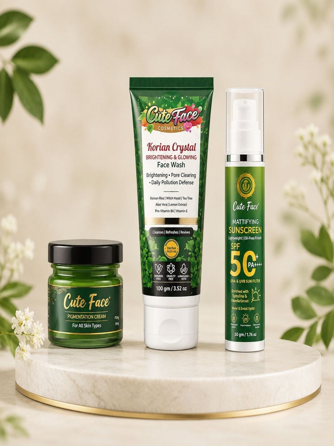 CUTE FACE COSMETICS Set Of 3 Brightening Face Wash, Pigmentation Cream & Sunscreen-image-15