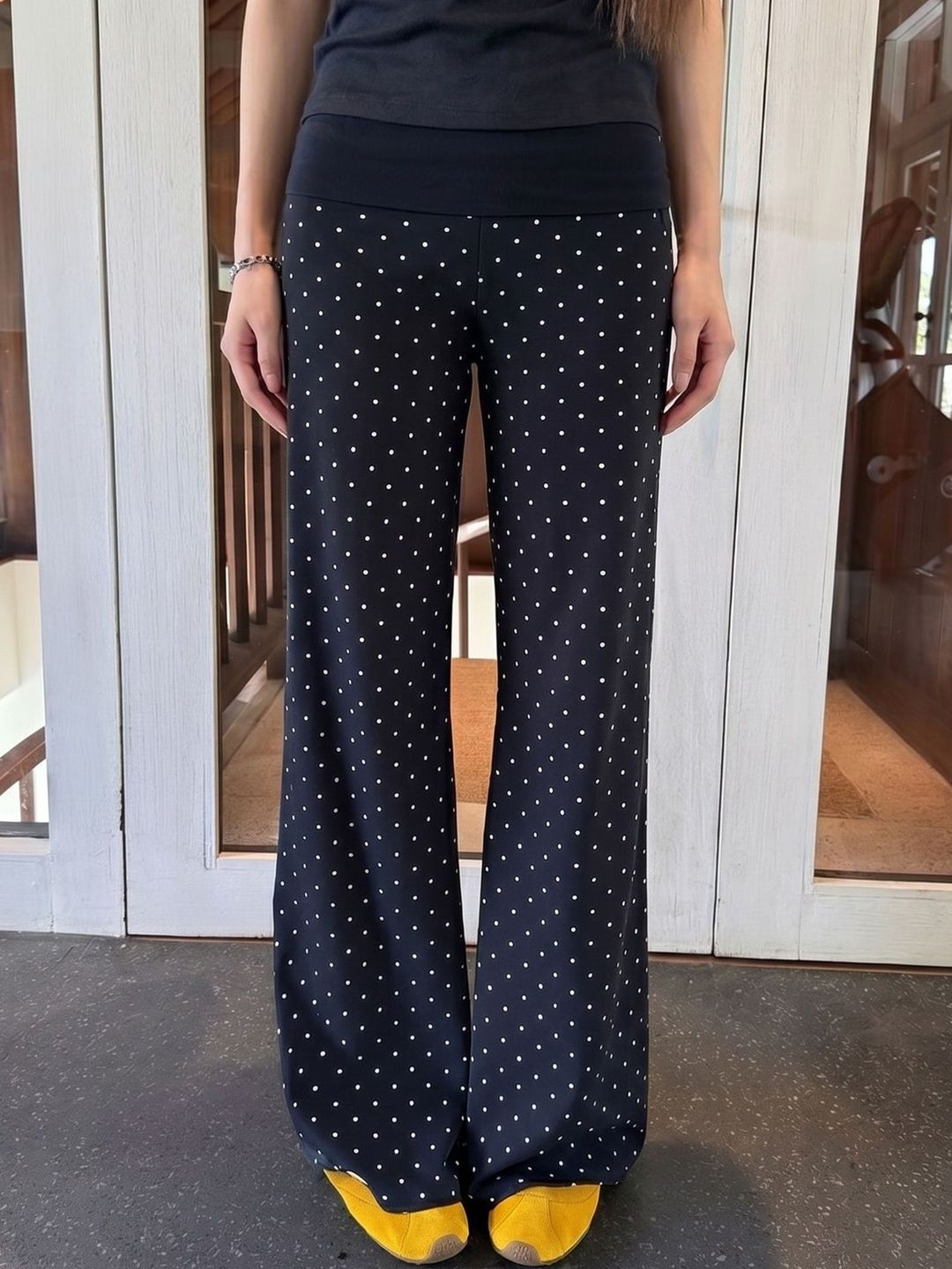 StyleCast x Revolte Women Polka Dot Flared Easy Wash Trousers-picture-35