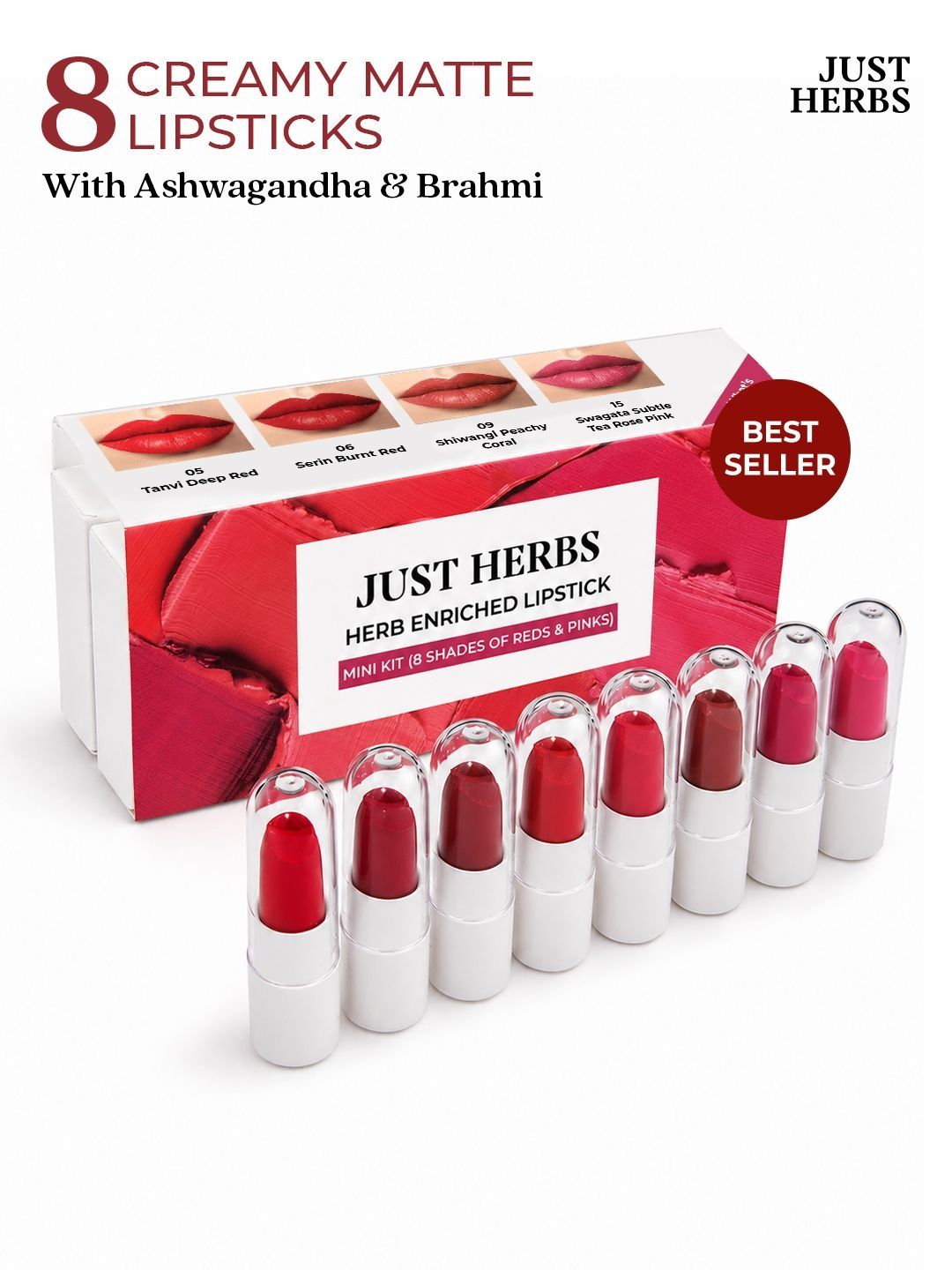 Just Herbs Set Of 8 Creamy Matte Lipstick -01-02-03-04-05-06-09-15-picture-41