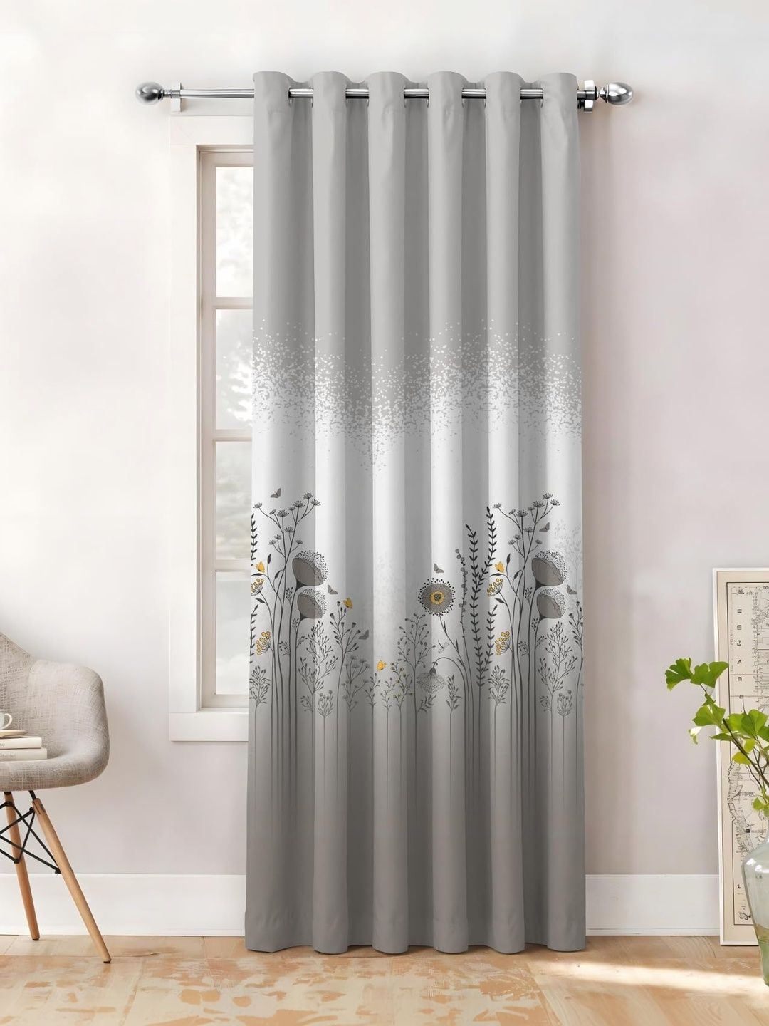 SIMPLYCURTAINS Grey Floral Black Out Window Curtain-image-30