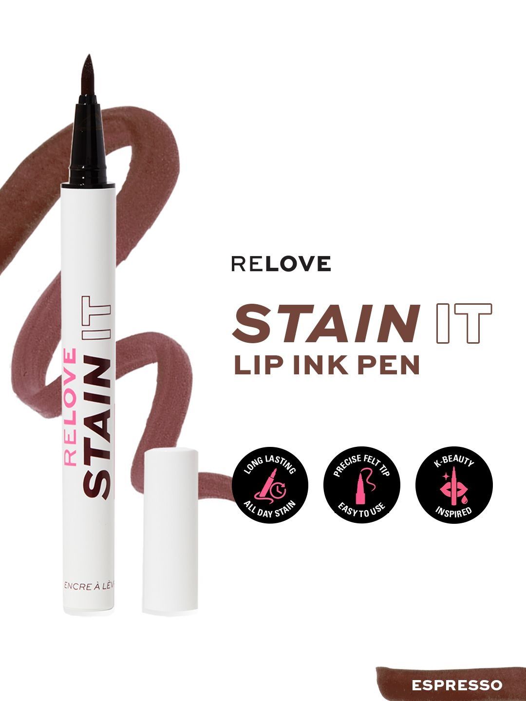 Makeup Revolution London Stain It Lip Ink Pen - 0.5 ml - Espresso-image-18