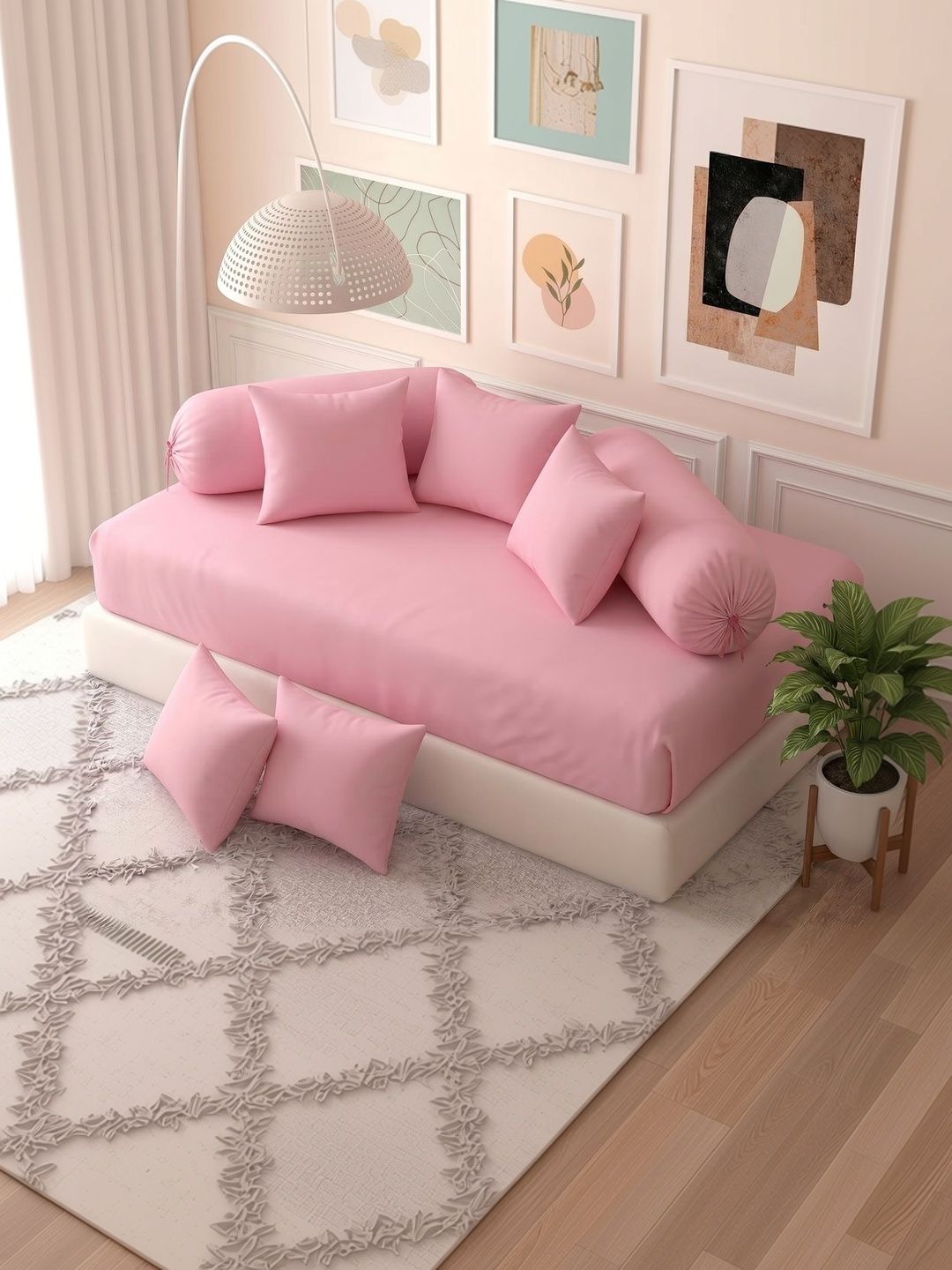 Filymore Pink 8-Pcs Diwan Set-image-3