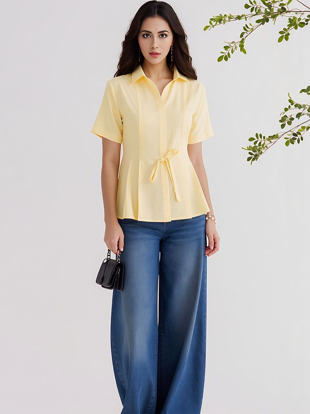 Roadster Linen Blend Shirt Style Top-picture-53