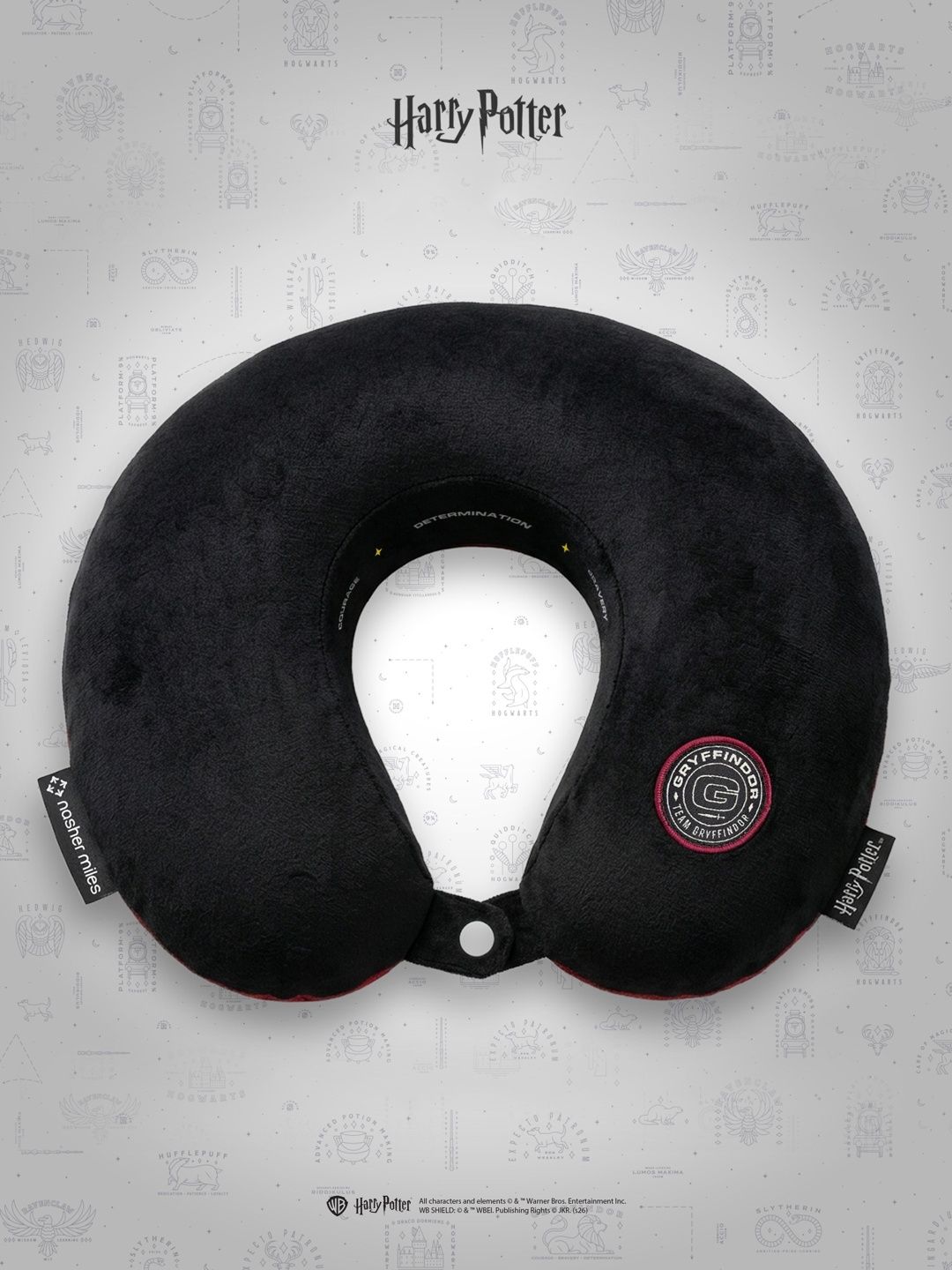 Nasher Miles Black & Red Harry Potter Gryffindor Memory Foam Stable Support Neck Pillow-picture-14