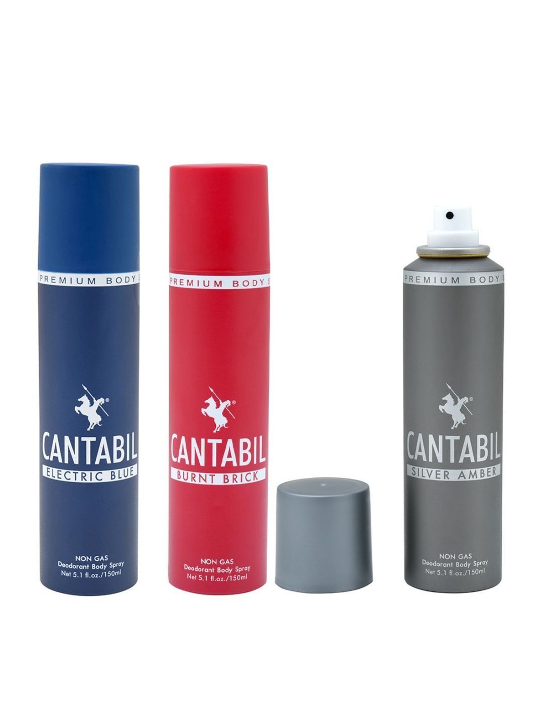 Cantabil Set Of 3 Silver Amber, Electric Blue, Burnt Brick No Gas Deodorant - 150ml Each-image-33