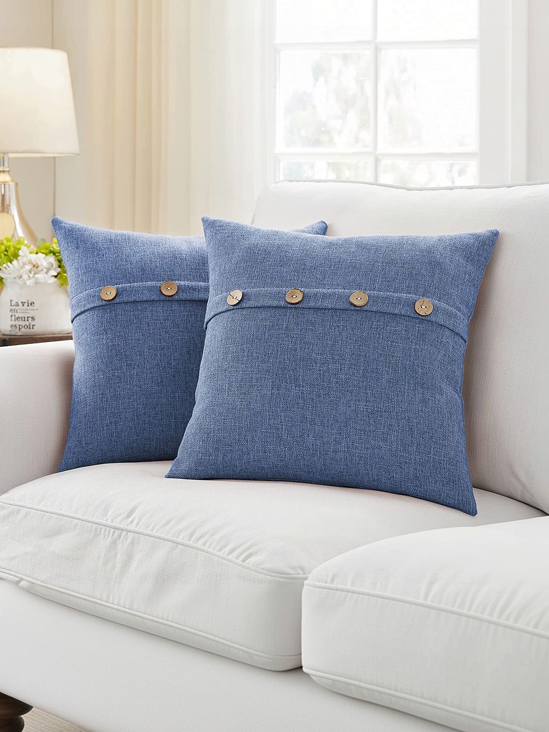Khooti Blue Set of 2 Square Cushion Covers-image-6