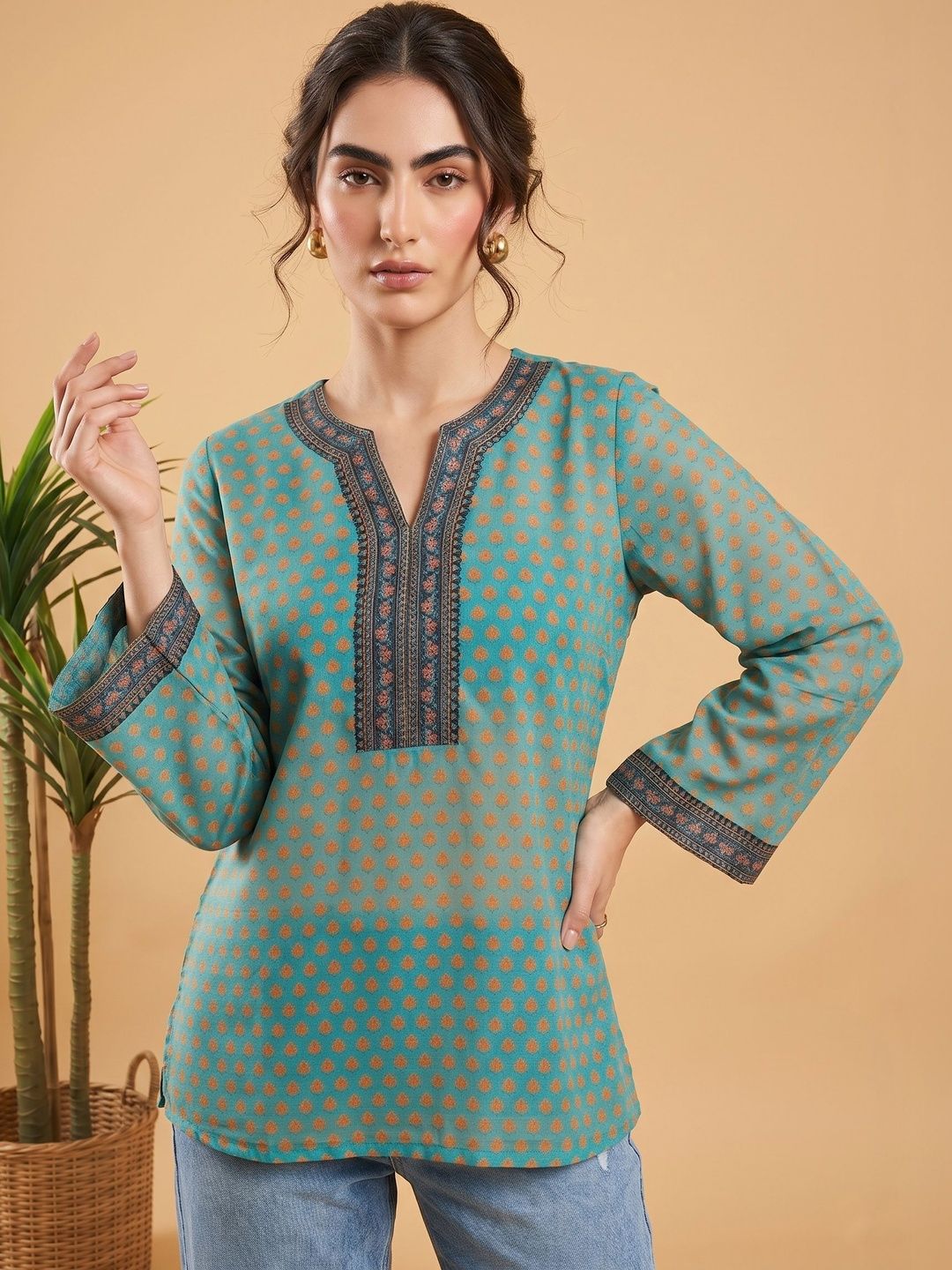 Anouk Rustic Print Ethnic Top