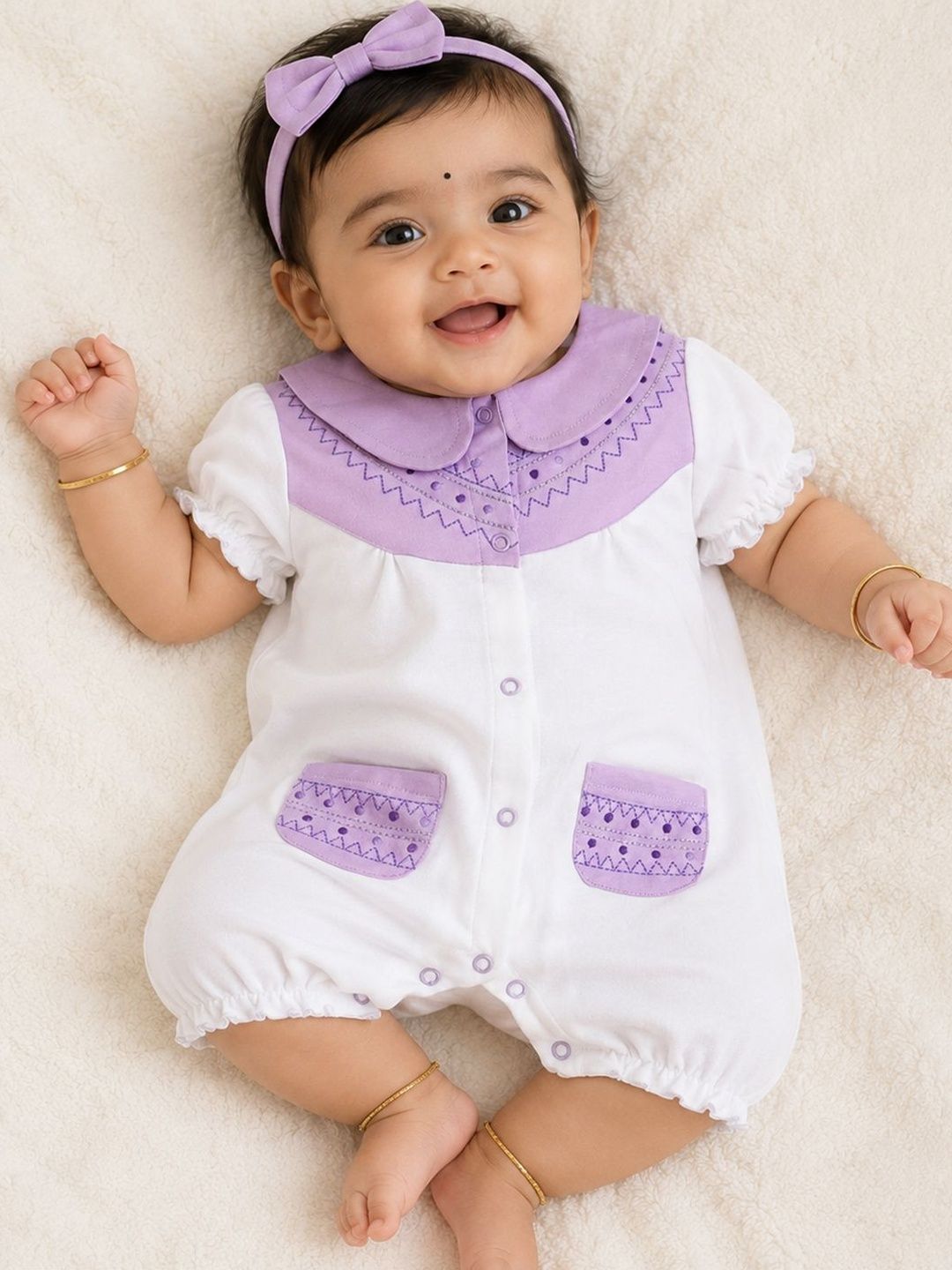 BABY GO Infant Girls Printed Cotton Rompers-picture-29