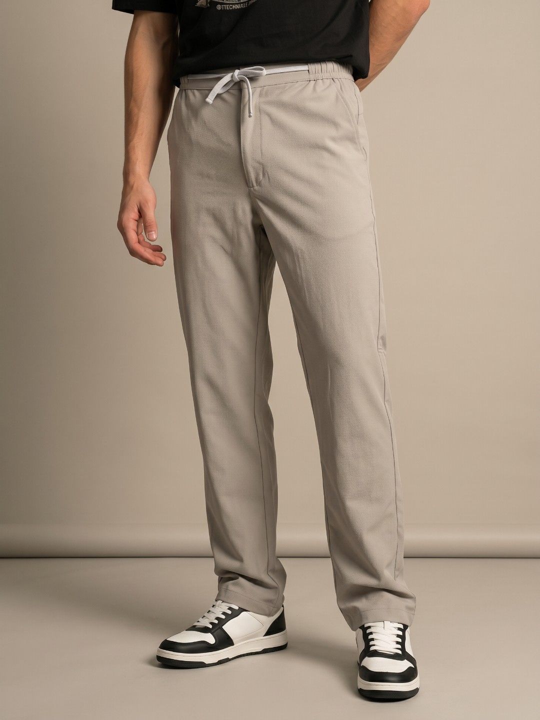 glitchez Men Textured Straight Fit Trousers-picture-18