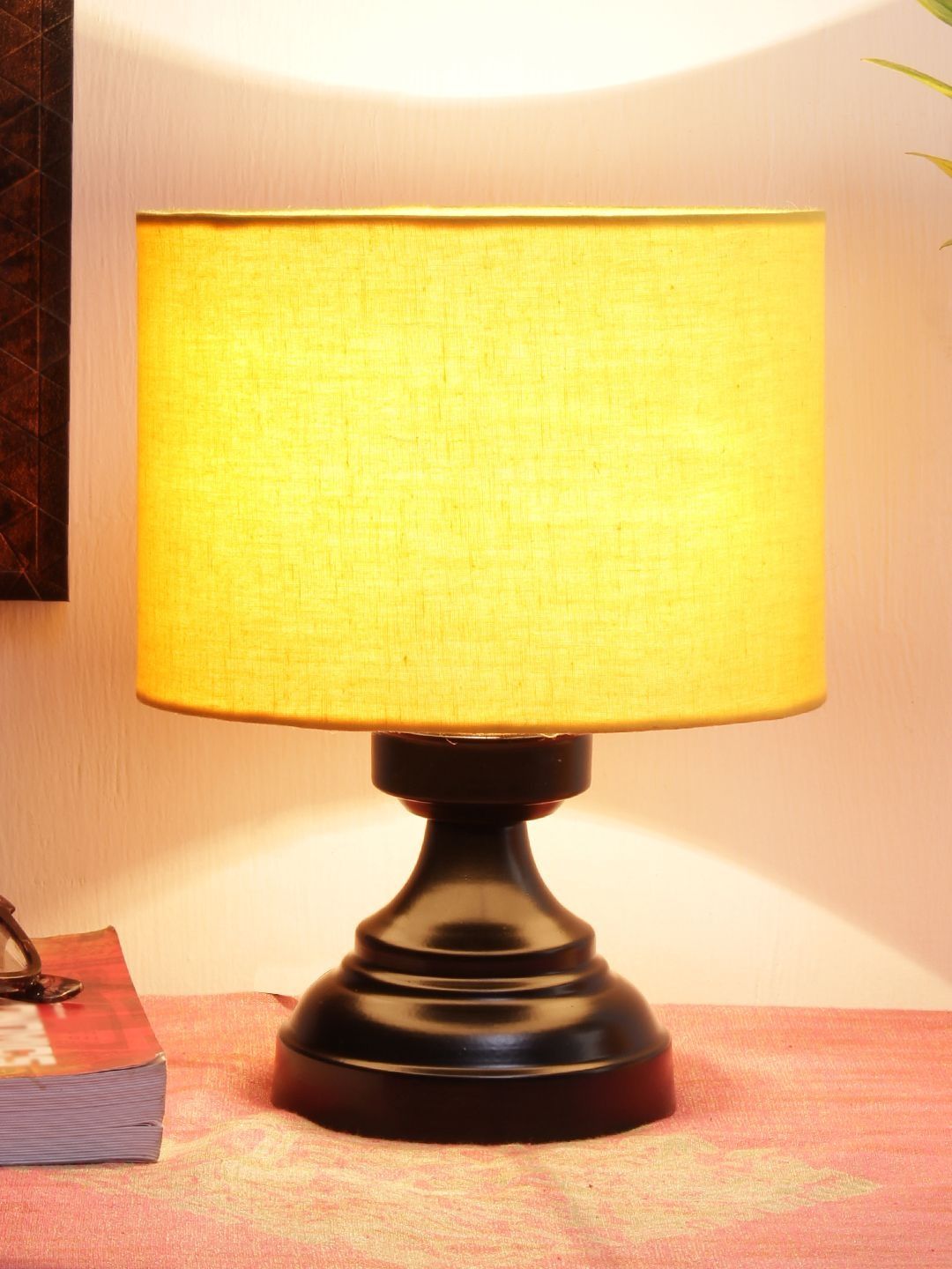 Aura Yellow Iron Contemporary Cylindrical Shaped Table Lamp-image-10