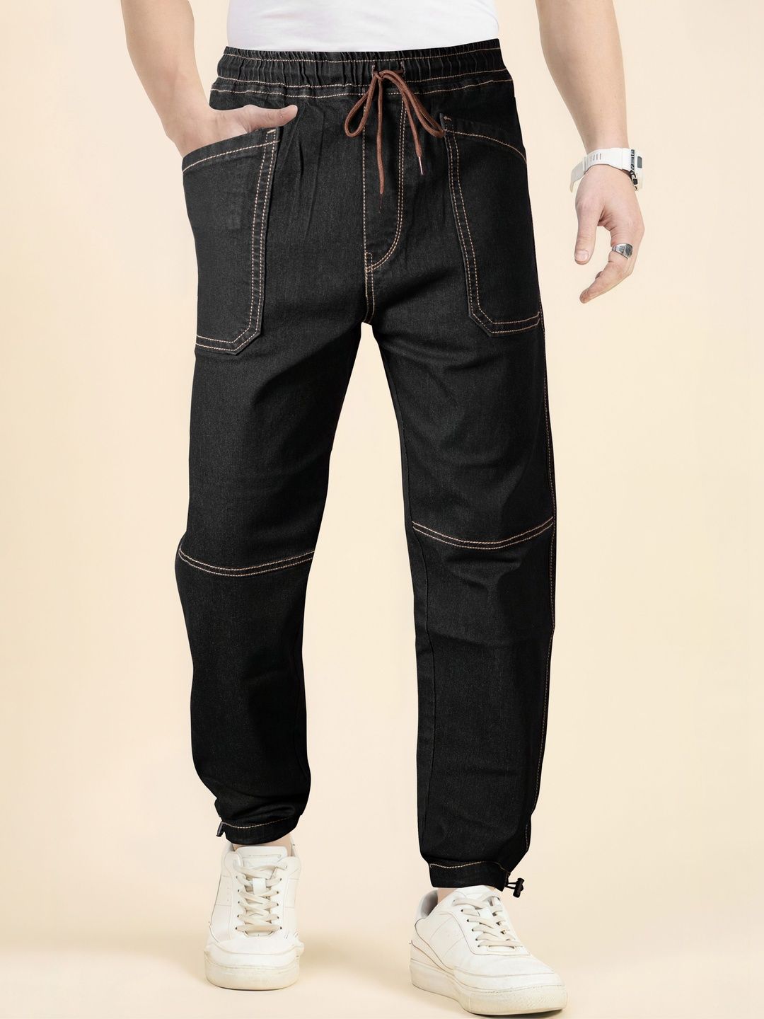 RIG BONE Men Loose Jogger Mid-Rise Heavy Fade Stretchable Jeans-picture-14