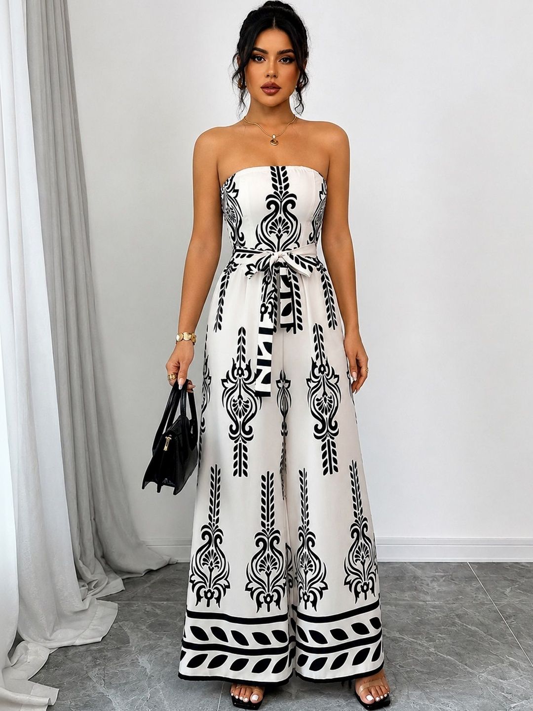LULU & SKY Strapless Printed Jumpsuit-picture-56