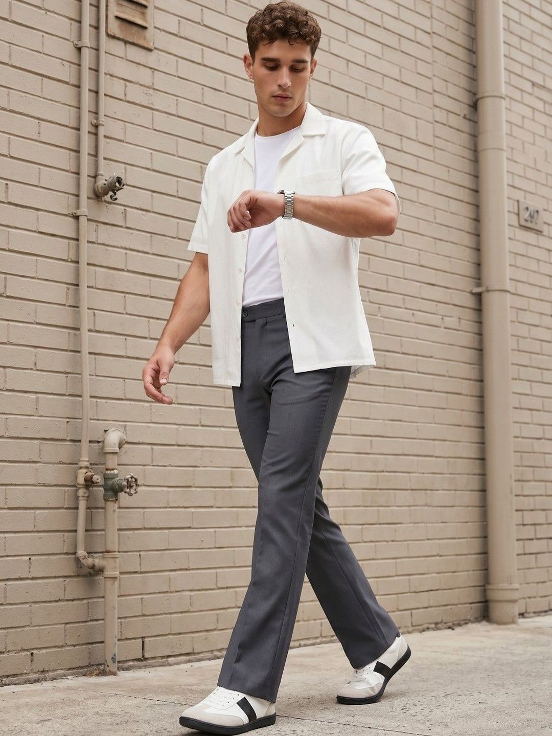 glitchez Men Smart Easy Wash Trousers-picture-48