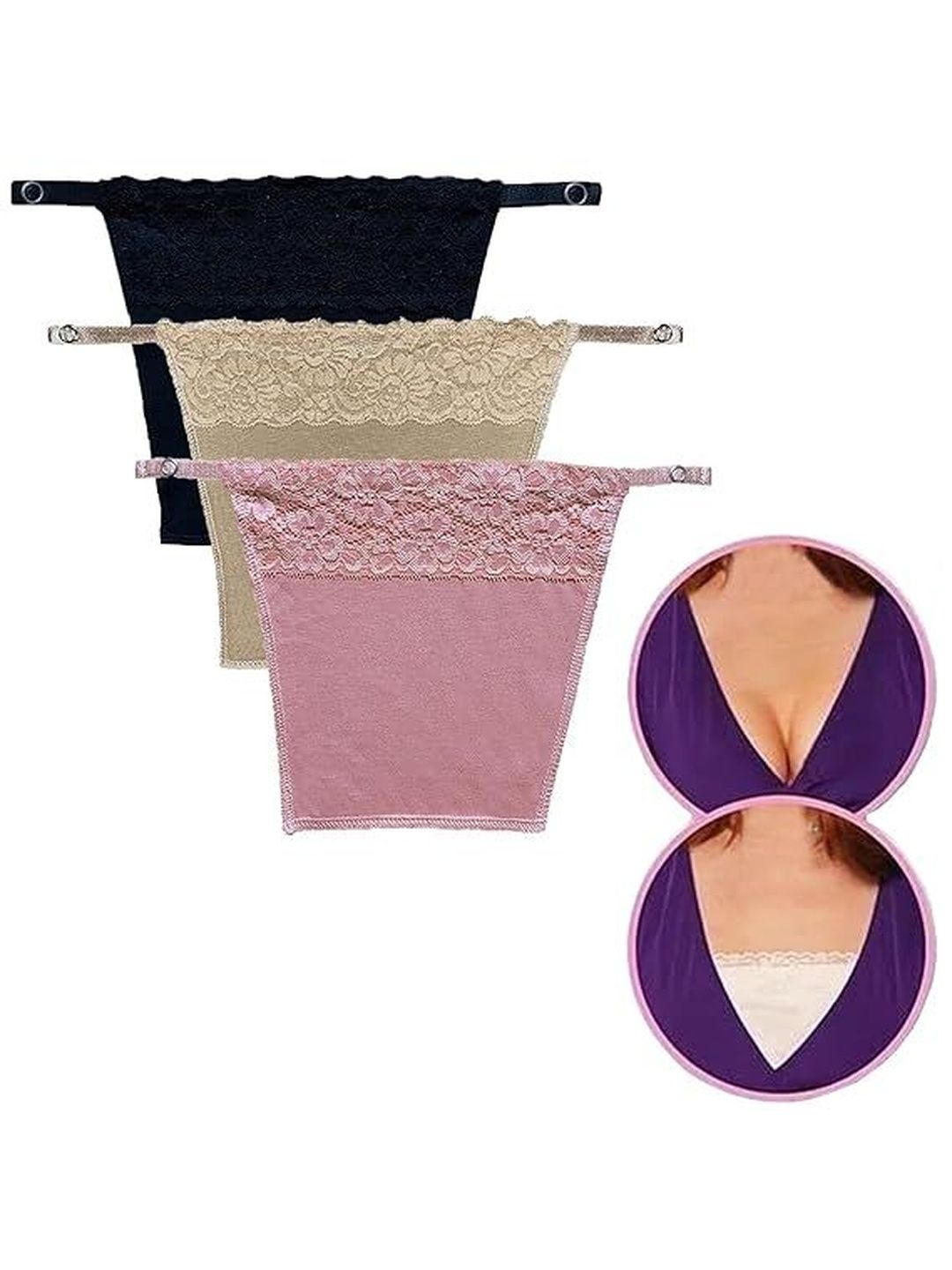 Fimalia Pack of 3 Pure Cotton Non Padded Camisoles-image-37