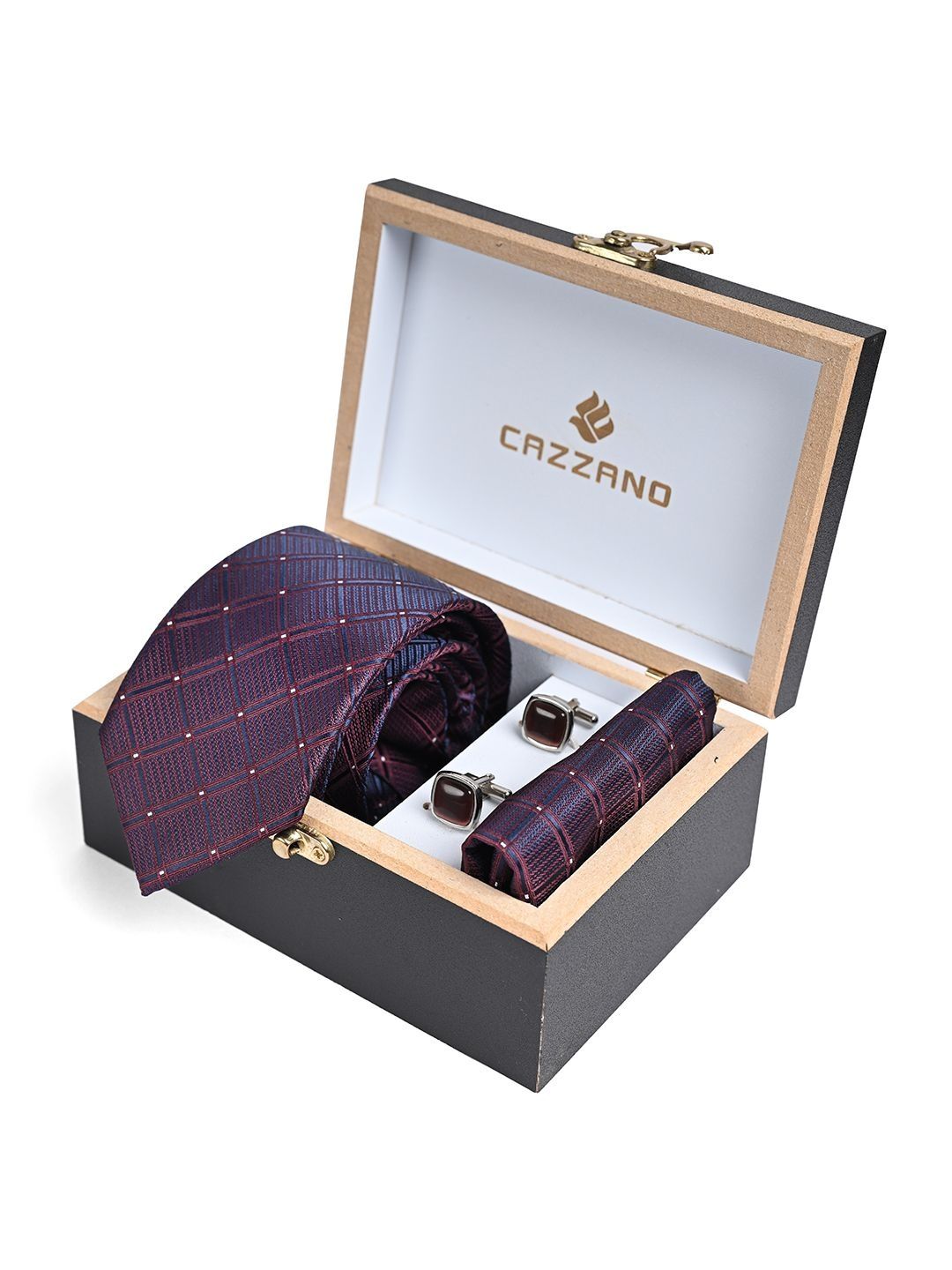Cazzano Men Checked Ties & Cufflinks-picture-24