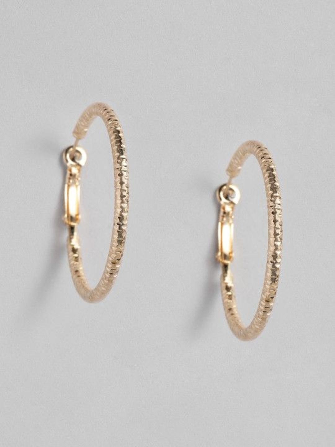 DressBerry Pack of 6 Artificial Stones Studded Circular Hoop Earrings-picture-57