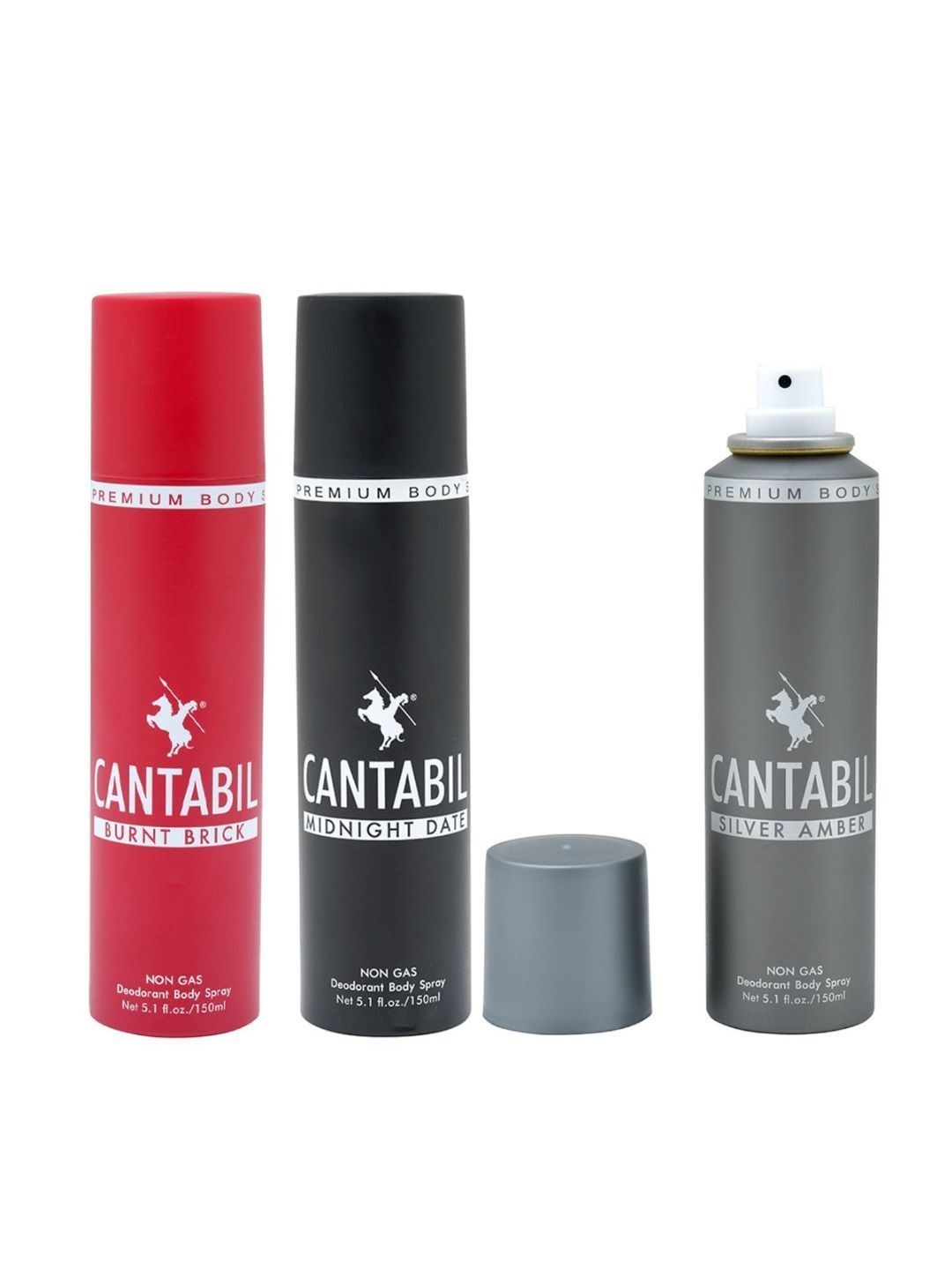 Cantabil Set Of 3 Silver Amber, Burnt Brick, Midnight Date No Gas Deodorant - 150ml Each-picture-36
