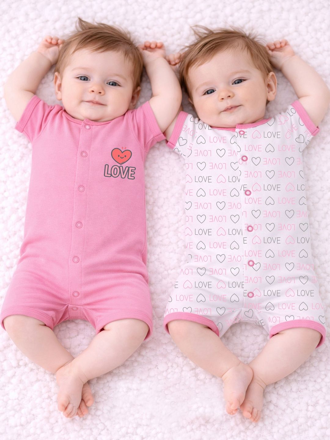 KidBee Infants Pack Of 2 Printed Cotton Rompers-image-15
