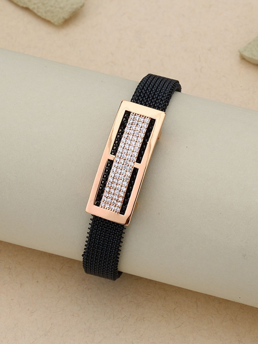 PYLON Men American Diamond Rose Gold-Plated American Diamond Bracelet-picture-48