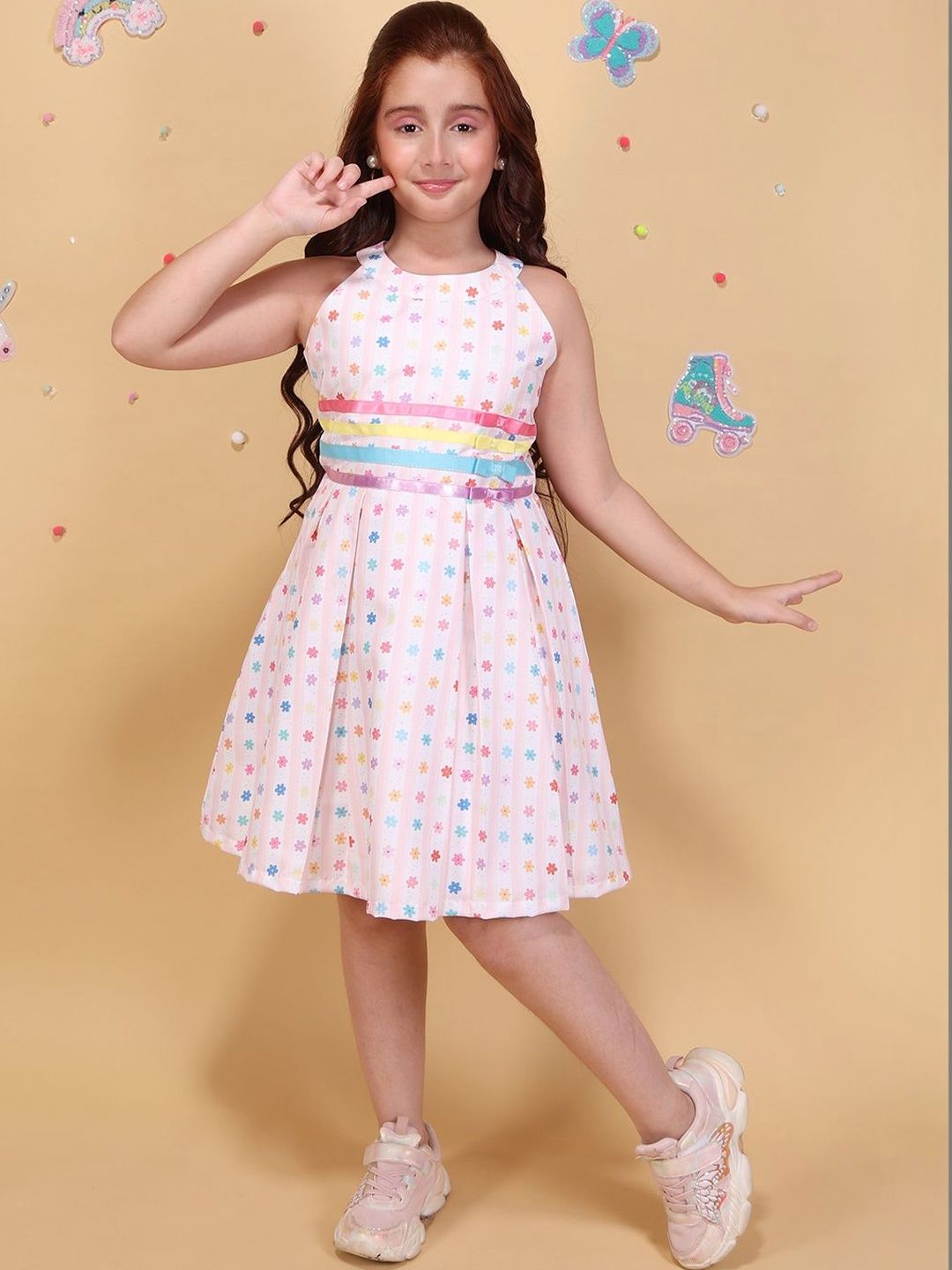 CUTECUMBER Floral Print A-Line Dress-image-28